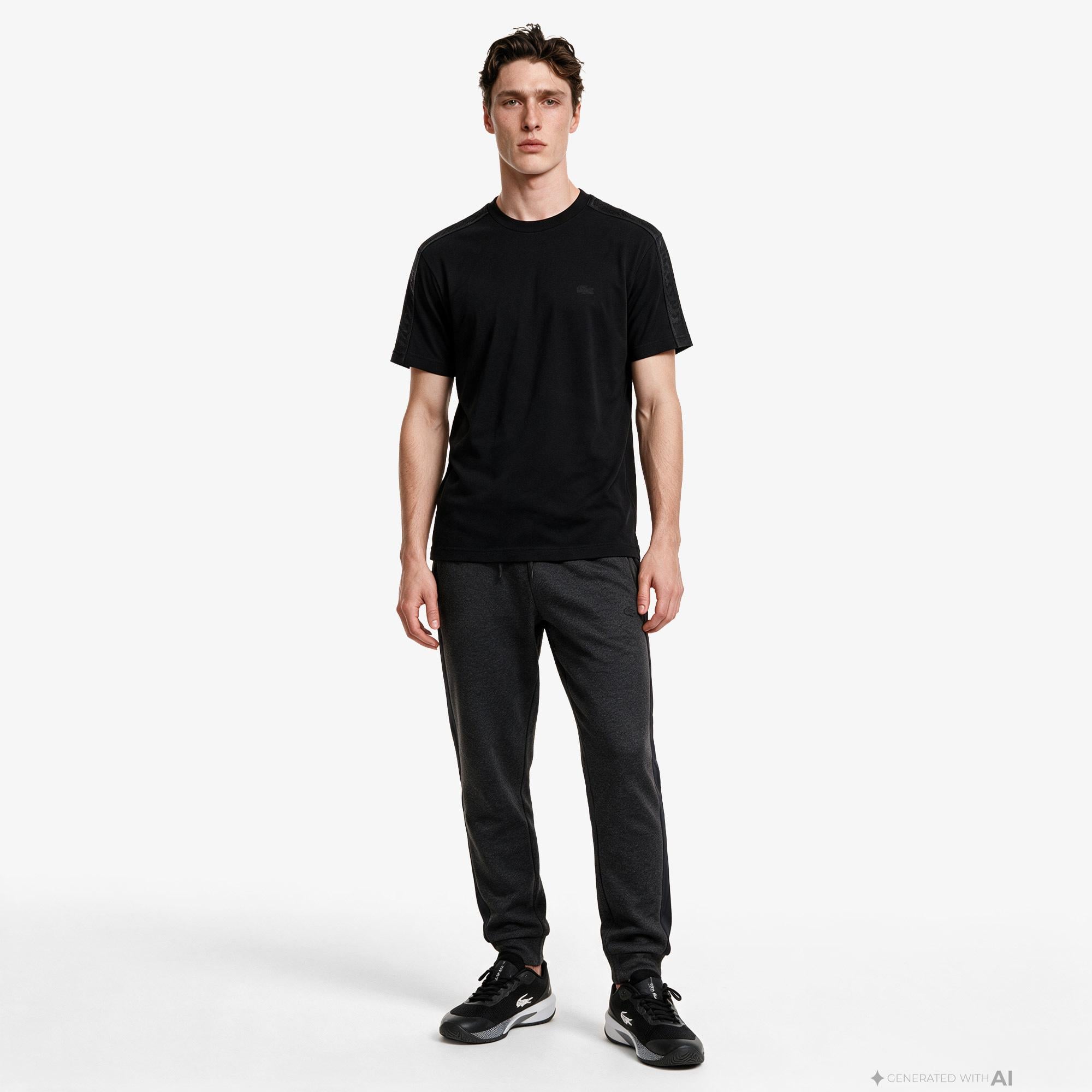 Erkek Relaxed Fit Bisiklet Yaka Siyah T-Shirt
