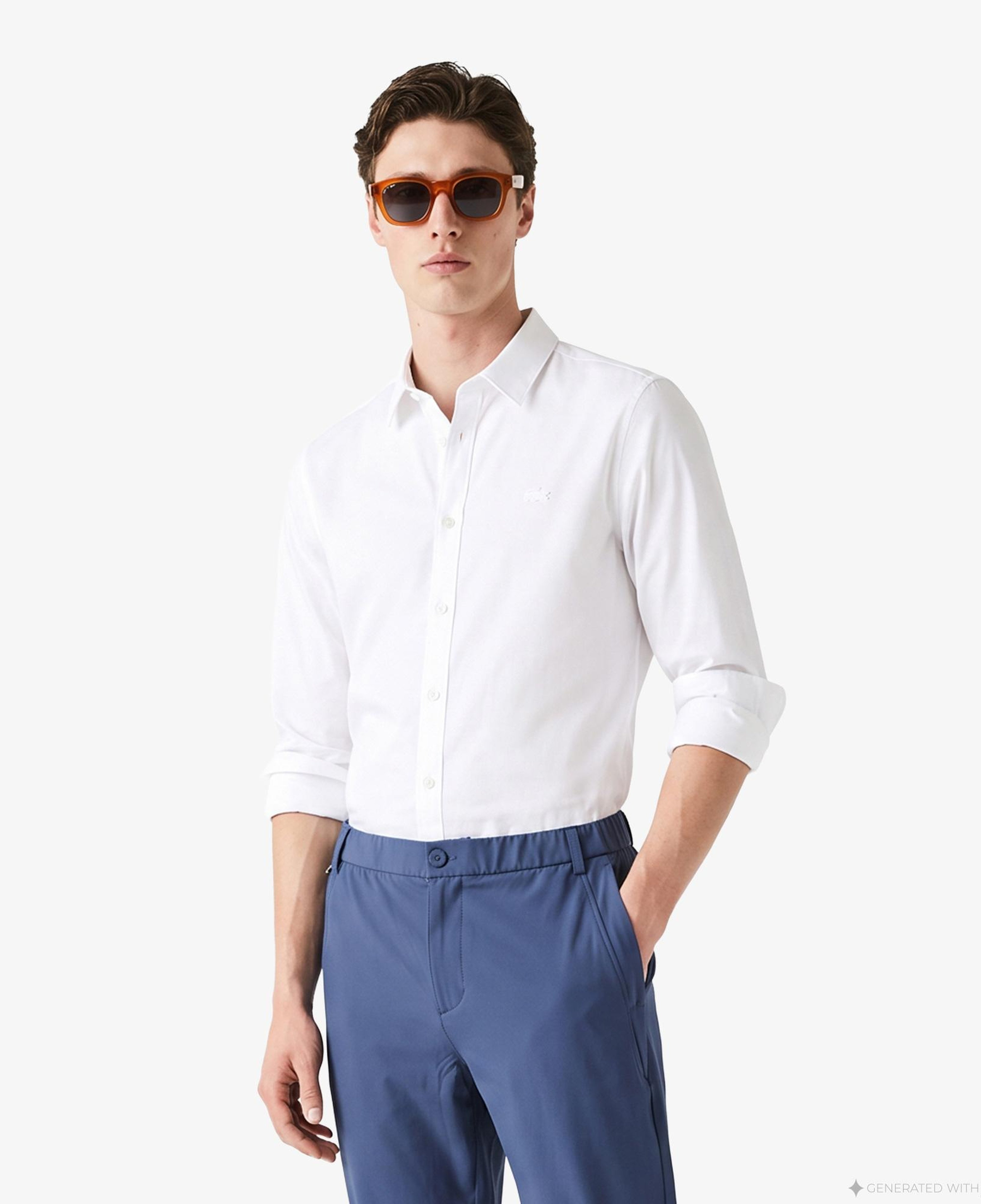 Erkek Slim Fit Beyaz Gömlek