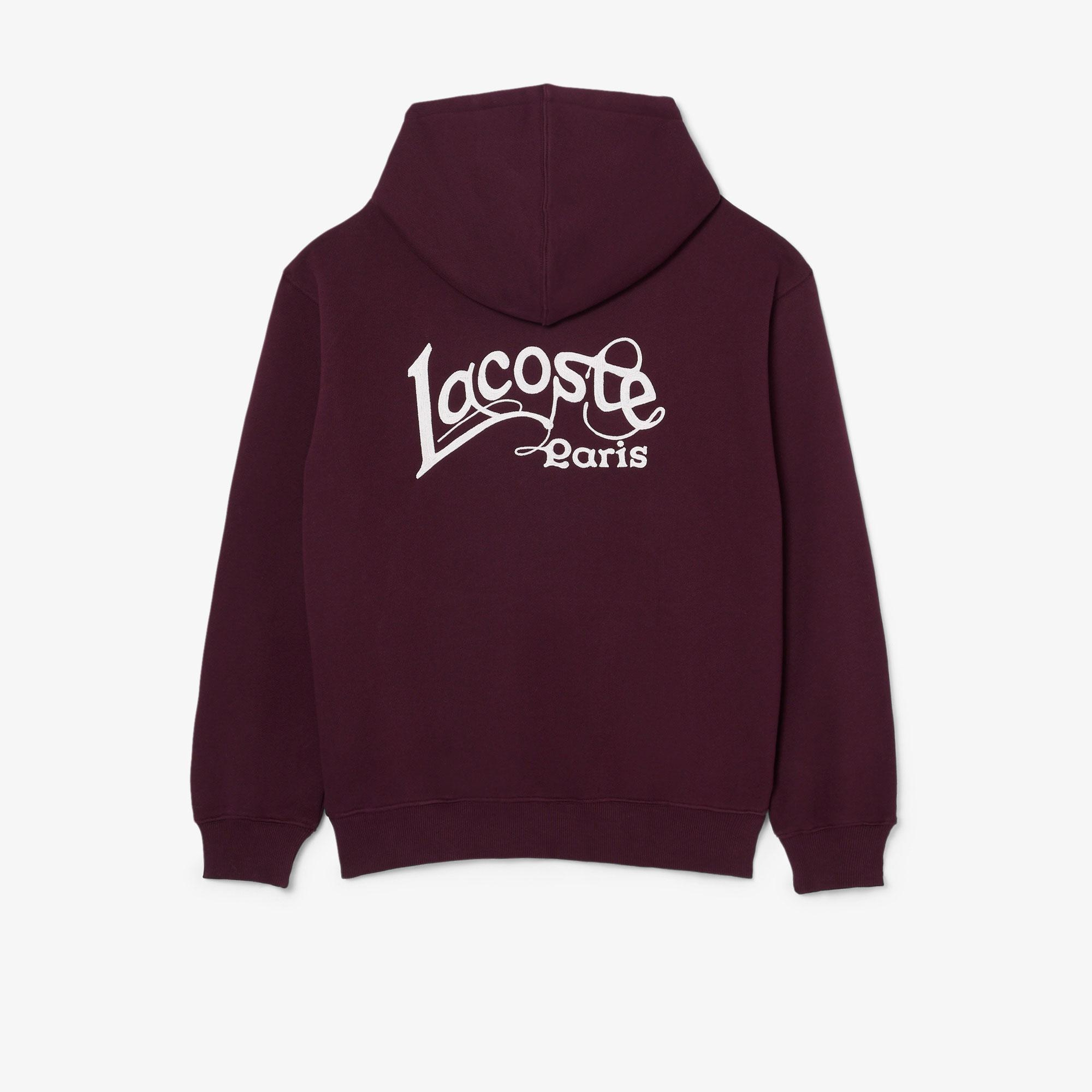 Erkek Classic Fit Kapüşonlu Baskılı Bordo Sweatshirt
