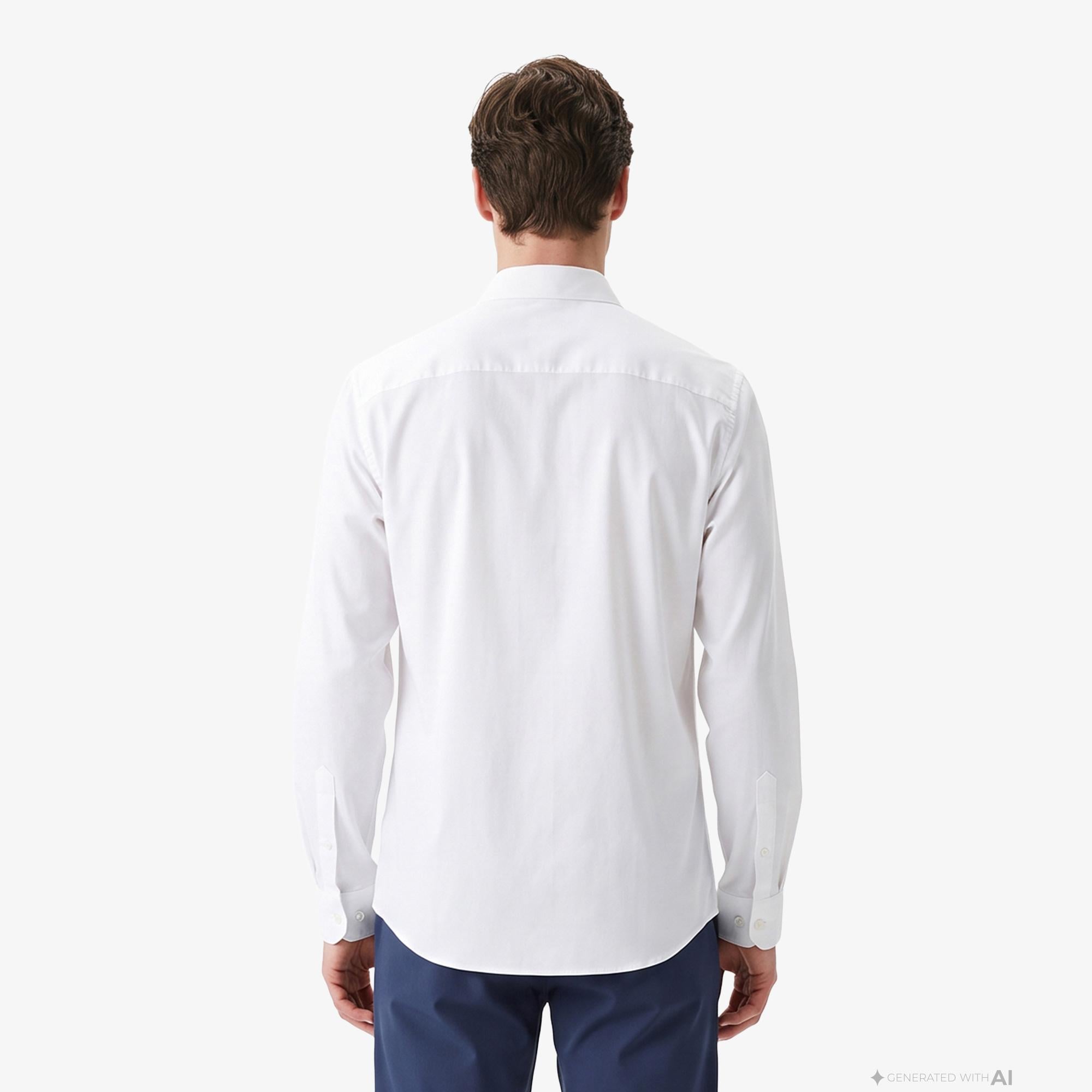 Erkek Slim Fit Beyaz Gömlek