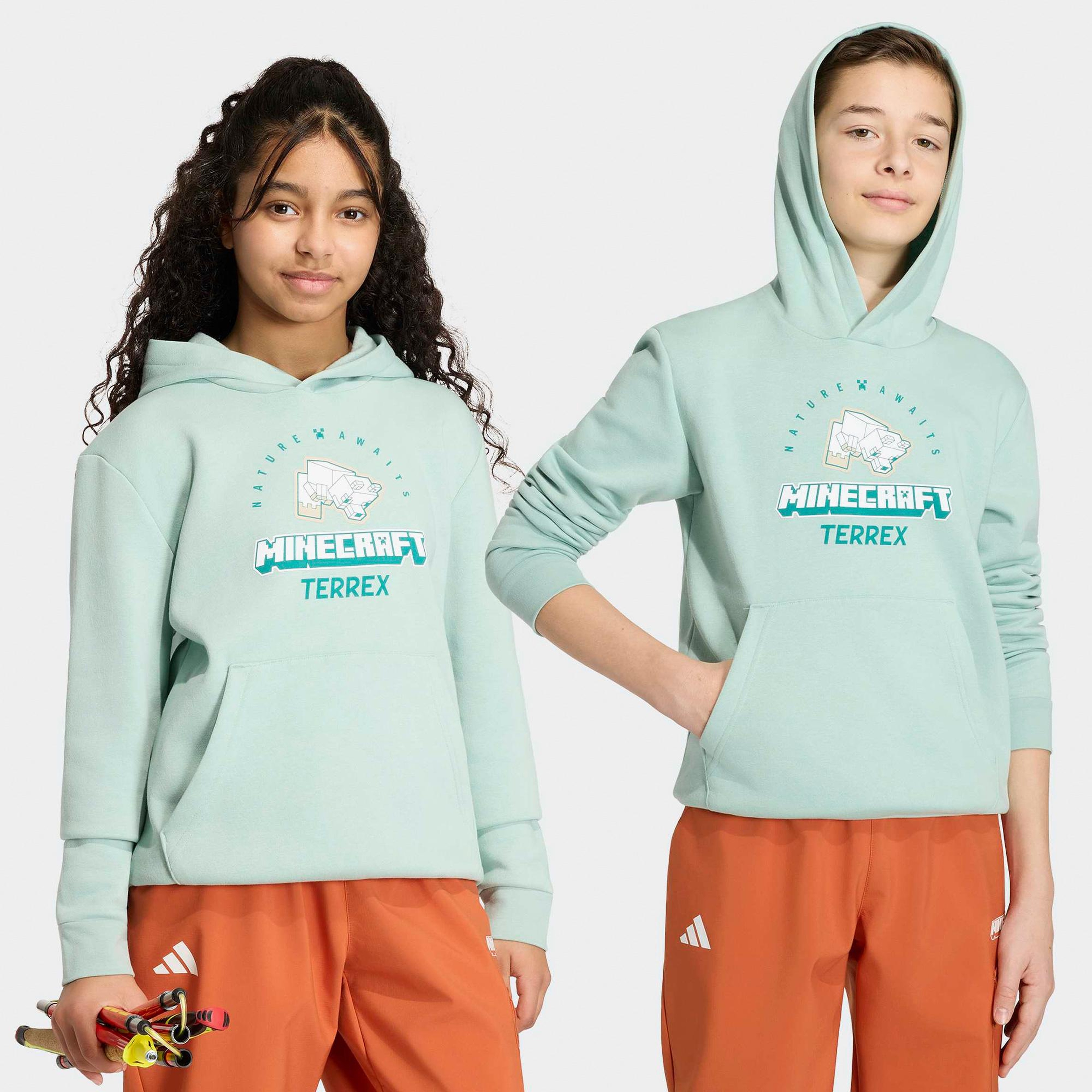 adidas K Minecraft Mt Çocuk Yeşil Sweatshirt