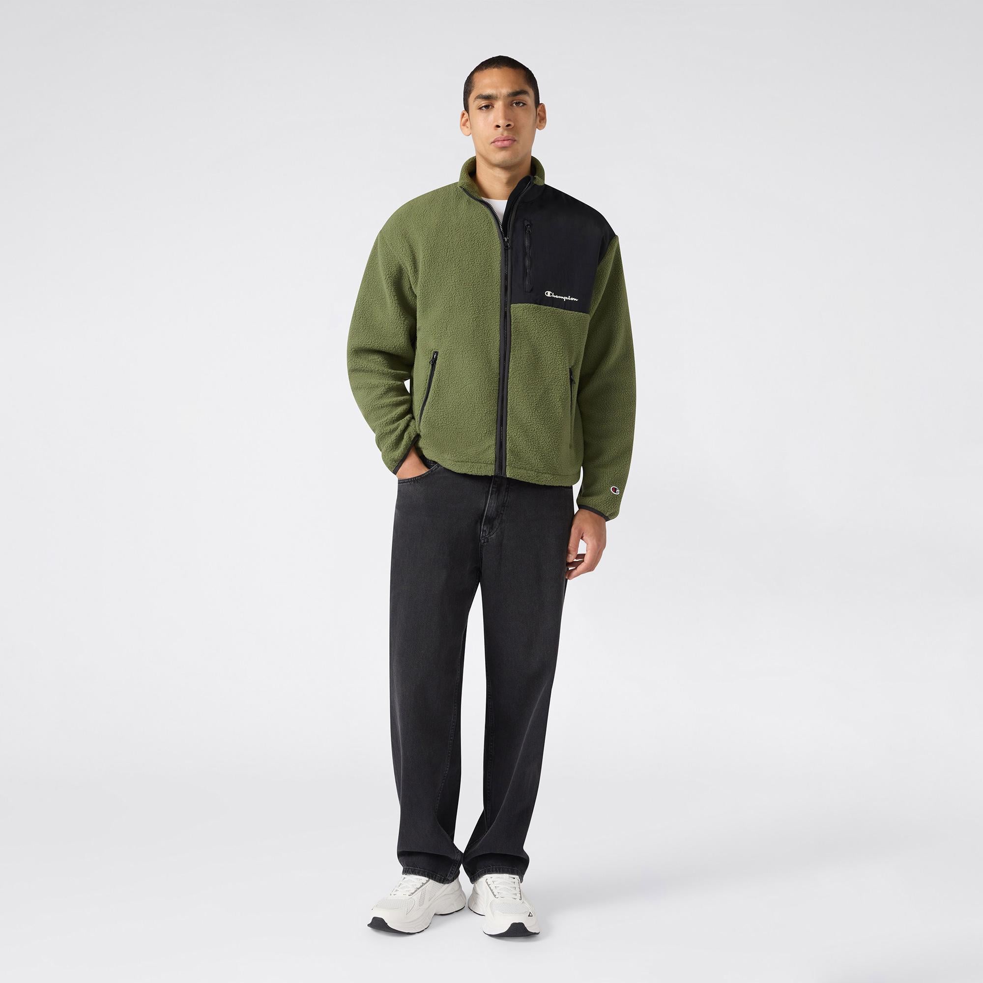 Champion Full Zip Top Erkek Yeşil Sweatshirt