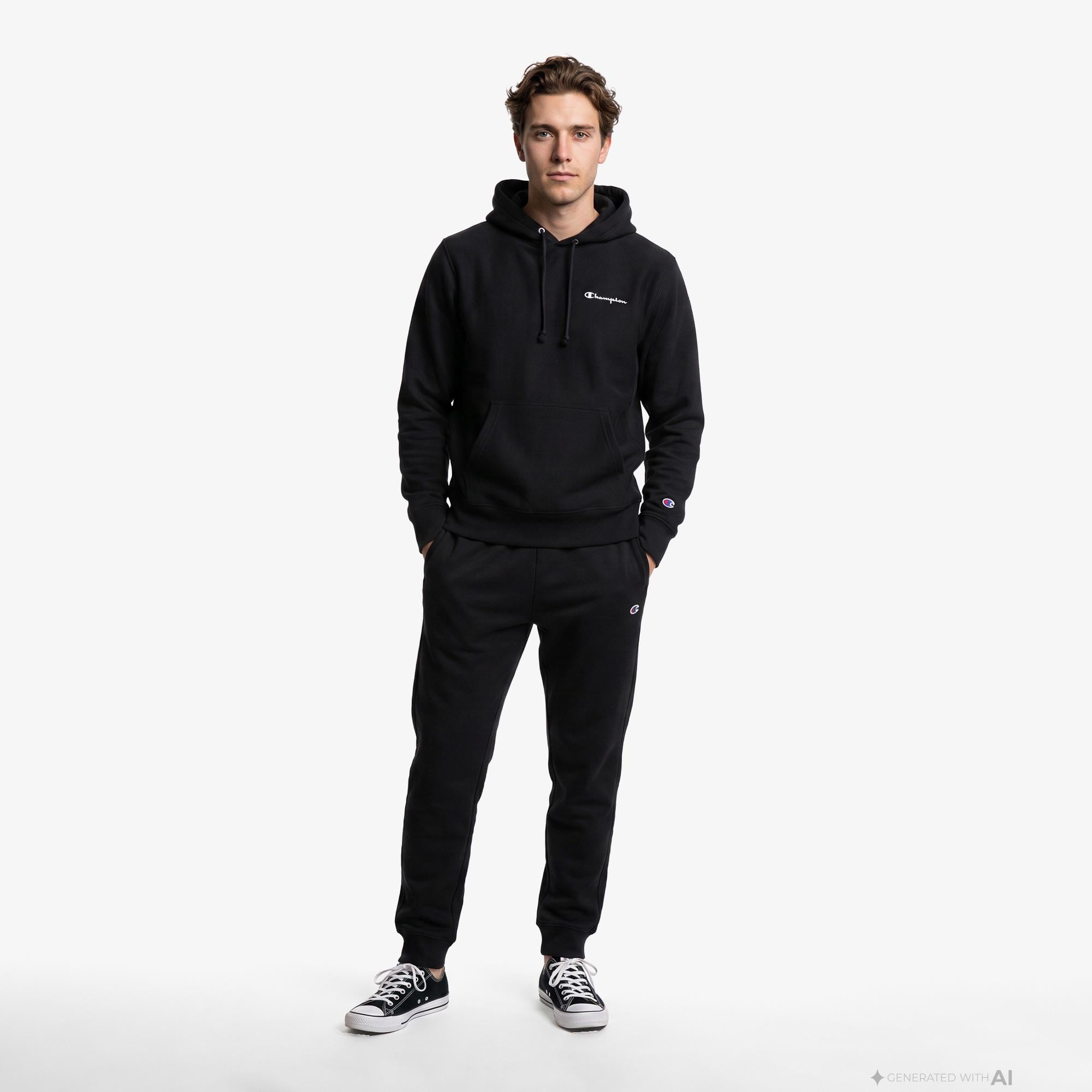 Champion Rib Cuff Erkek Siyah Pantolon