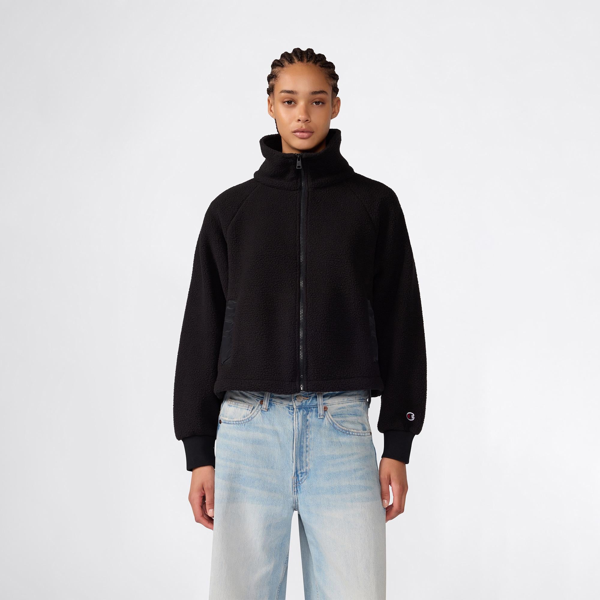 Champion Full Zip  Kadın Siyah Sweatshirt