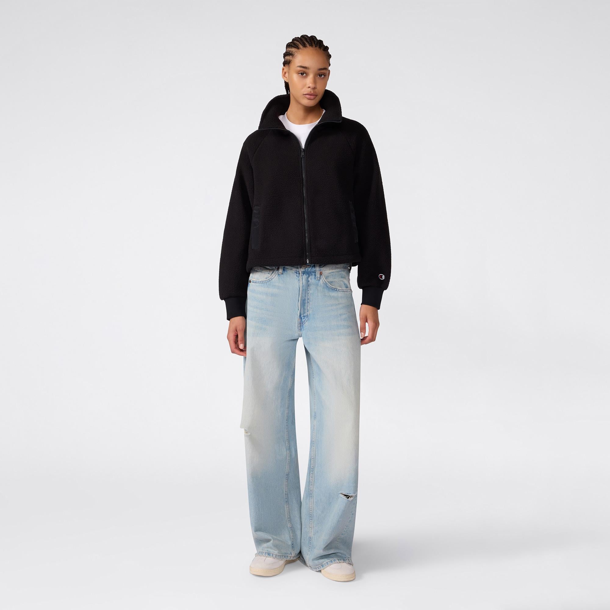 Champion Full Zip  Kadın Siyah Sweatshirt