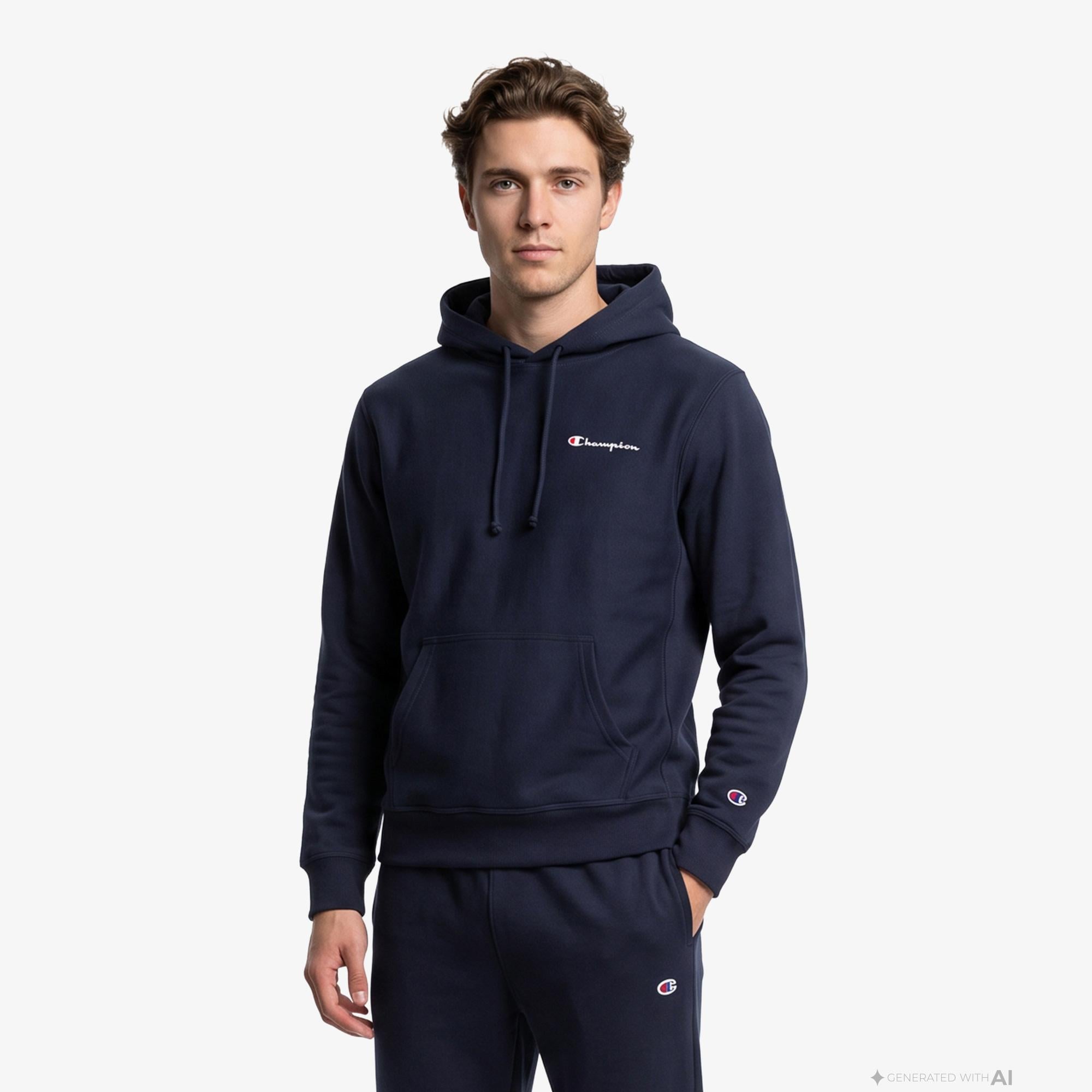 Champion Hooded Erkek Lacivert Sweatshirt