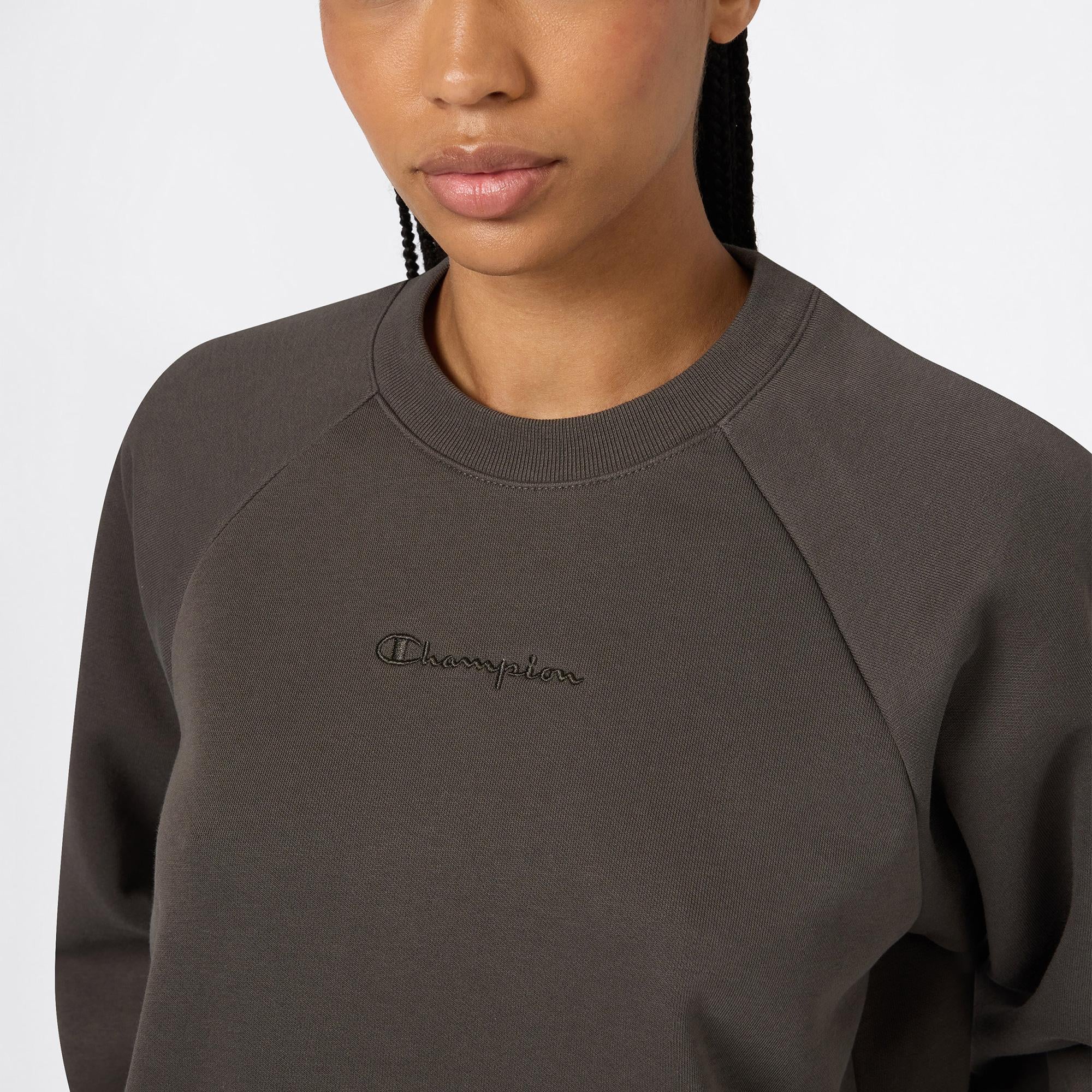 Champion Crewneck  Kadın Haki Sweatshirt