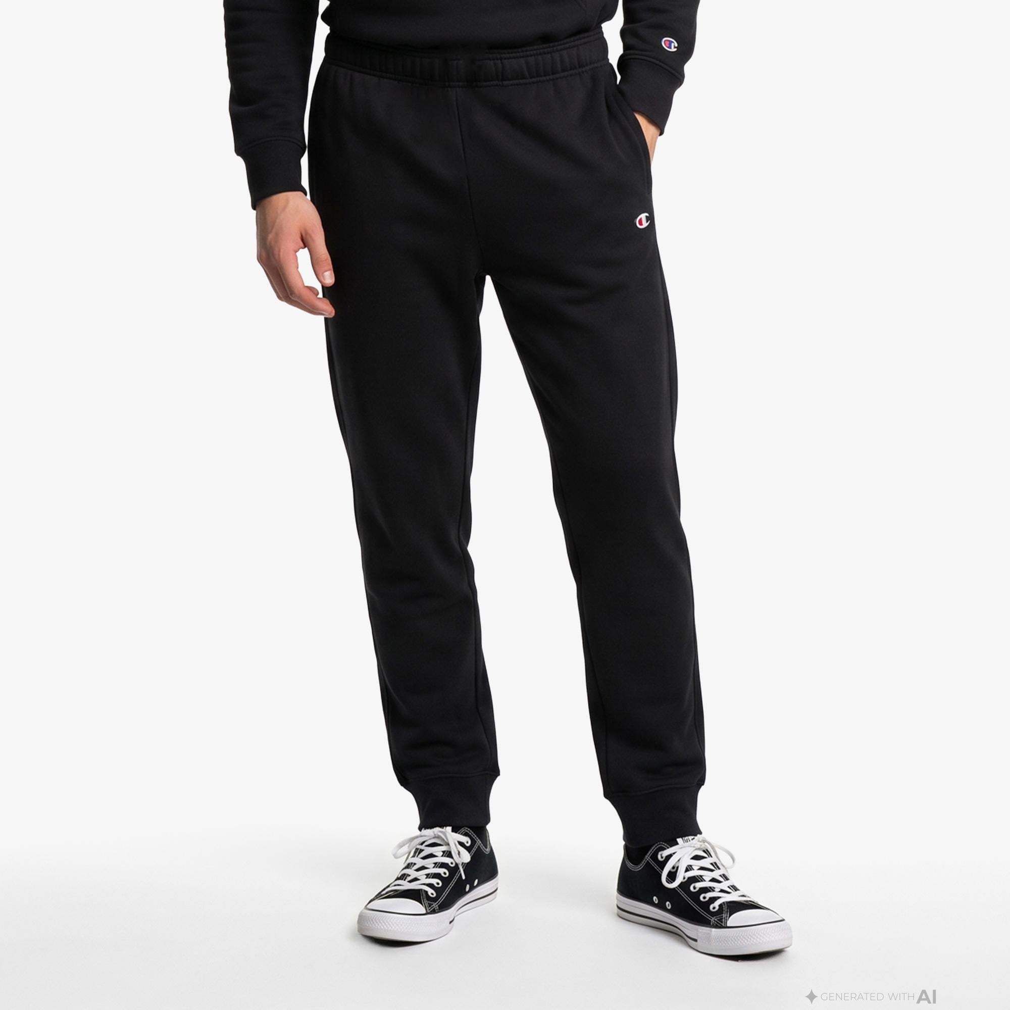 Champion Rib Cuff Erkek Siyah Pantolon