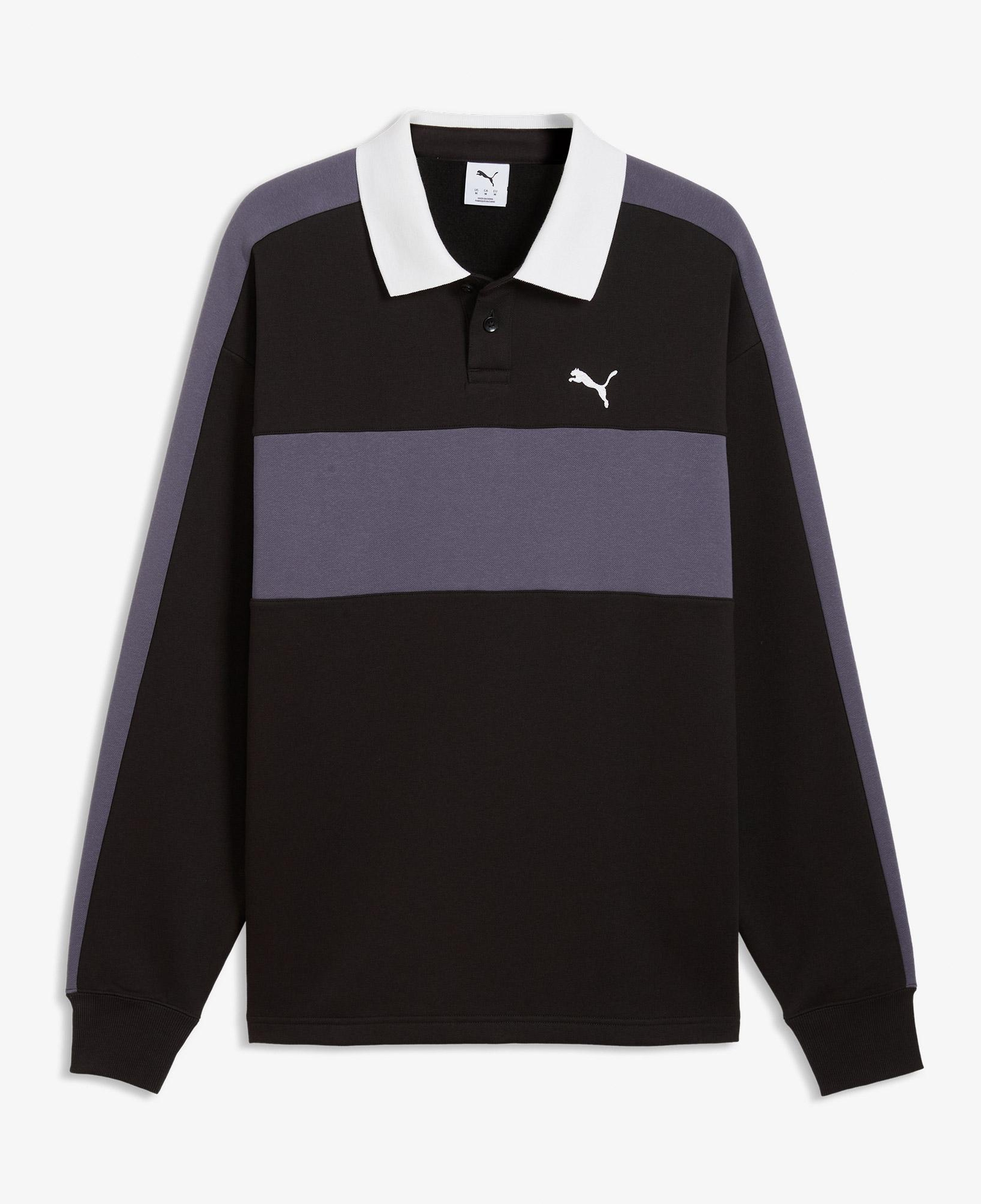 Puma T7 Relaxed Polo Crew Erkek Siyah Sweatshirt