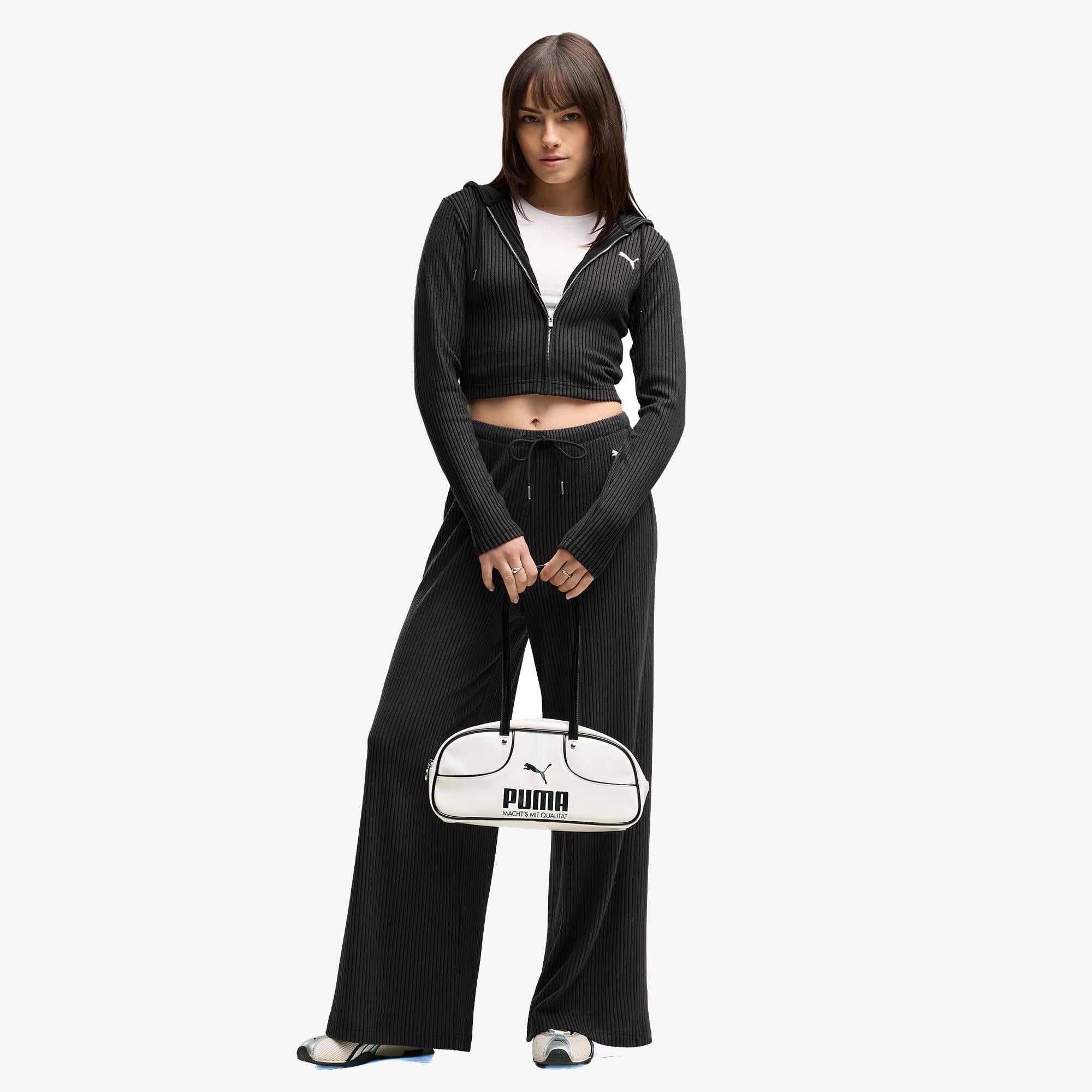 Puma Essential Ribbed Kadın Siyah Sweatshirt
