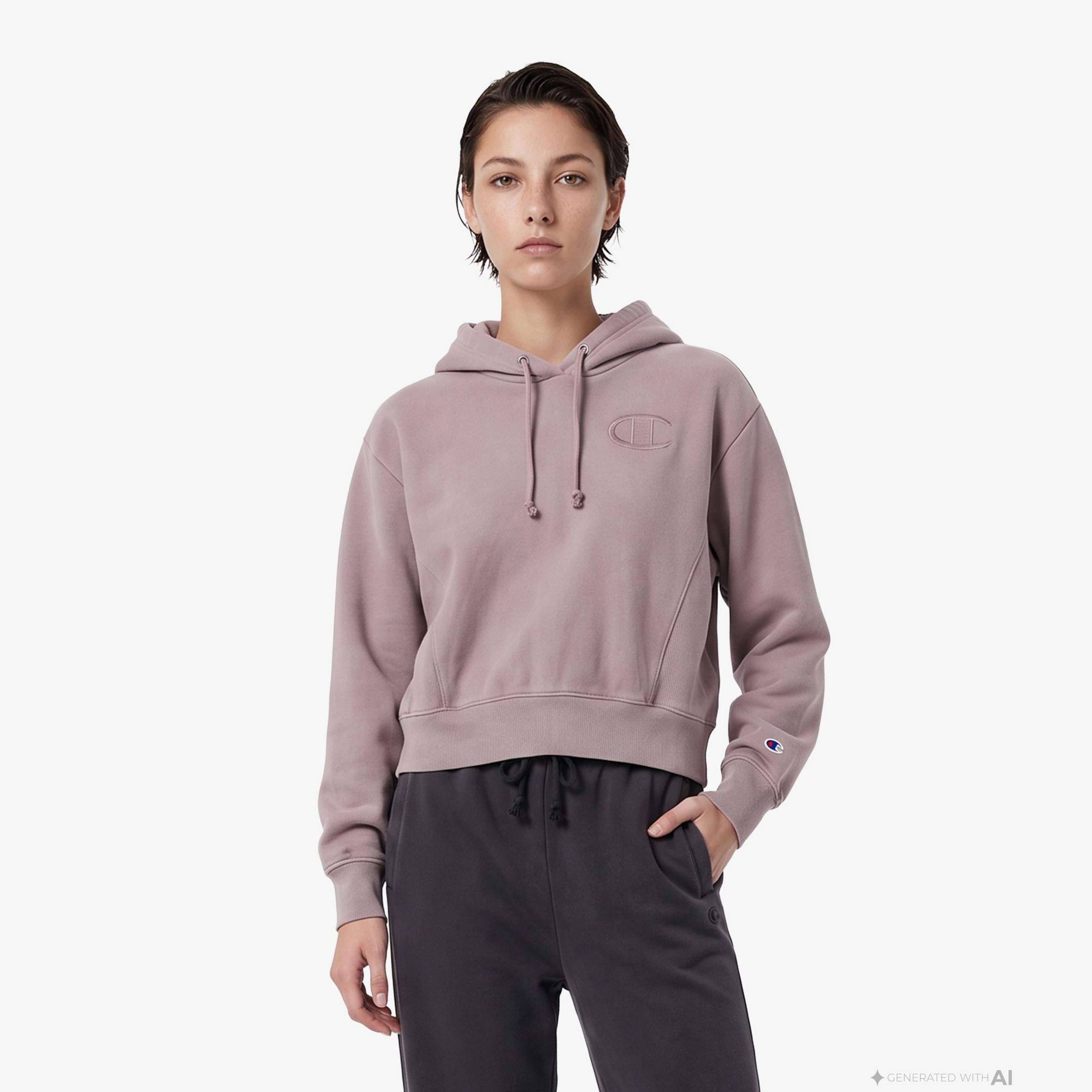 Champion Hooded Kadın Mor Sweatshirt