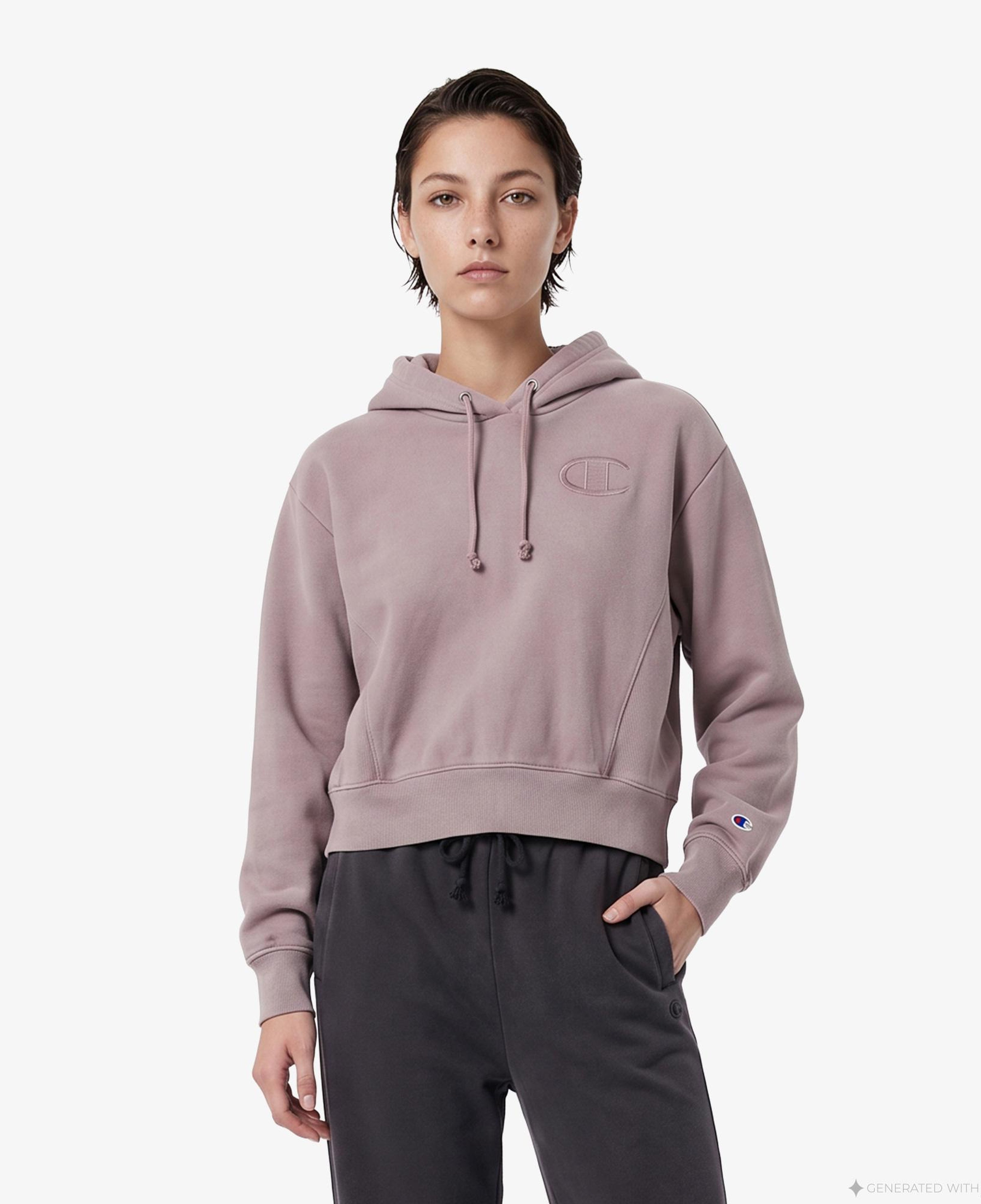 Champion Hooded Kadın Mor Sweatshirt