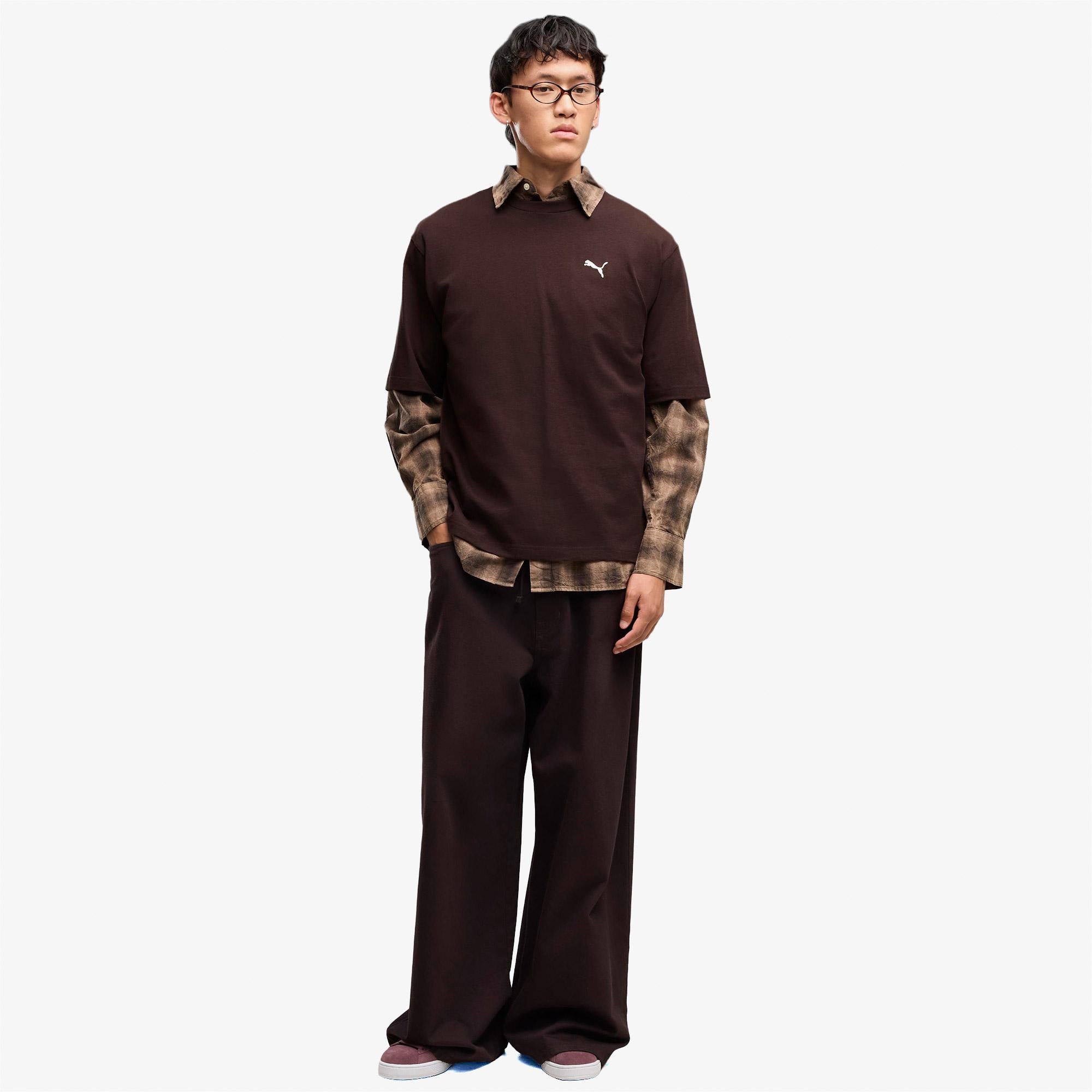 Puma Essential Boxy Erkek Kahverengi T-Shirt