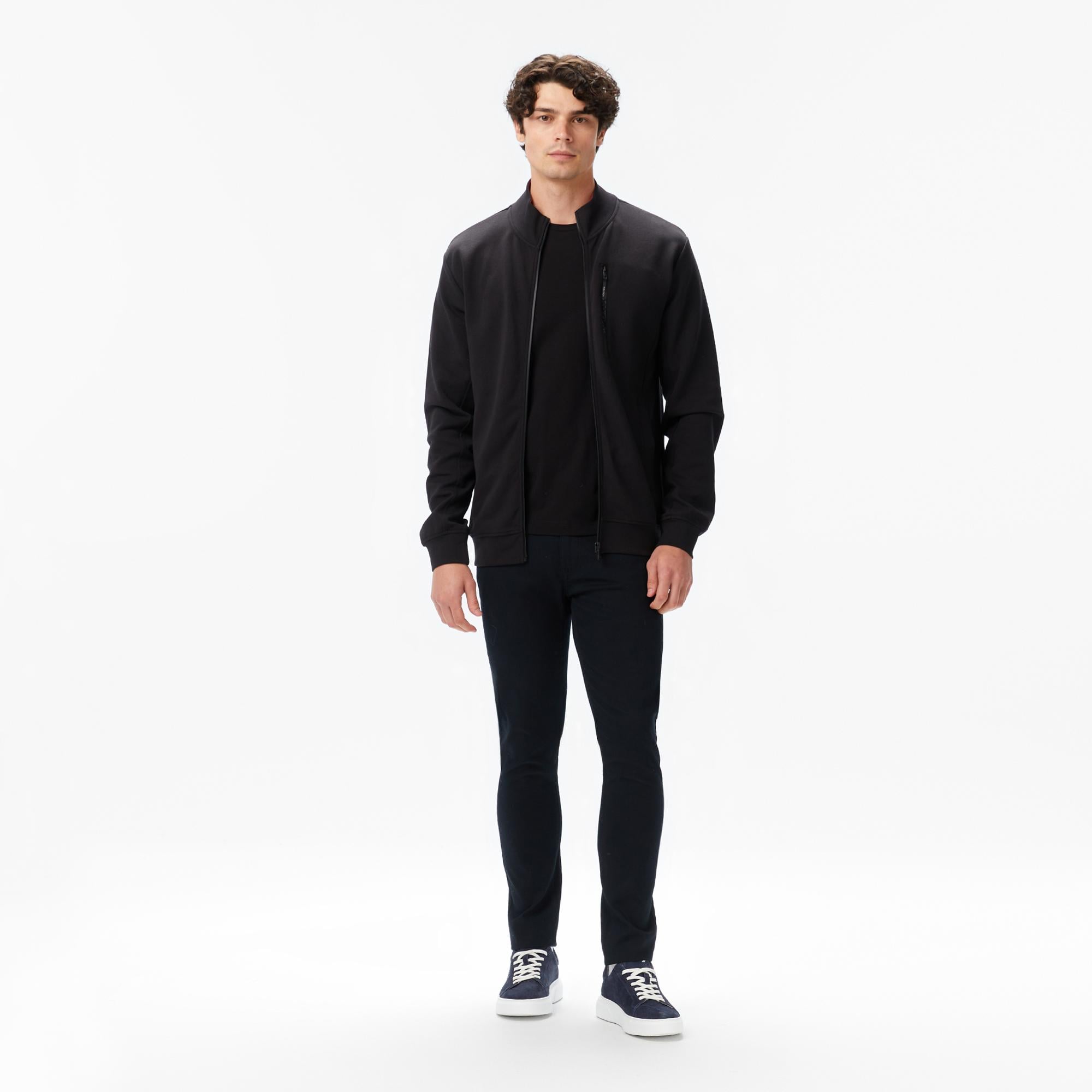 Nautica Erkek Siyah Classic Fit Fermuarlı Sweatshirt
