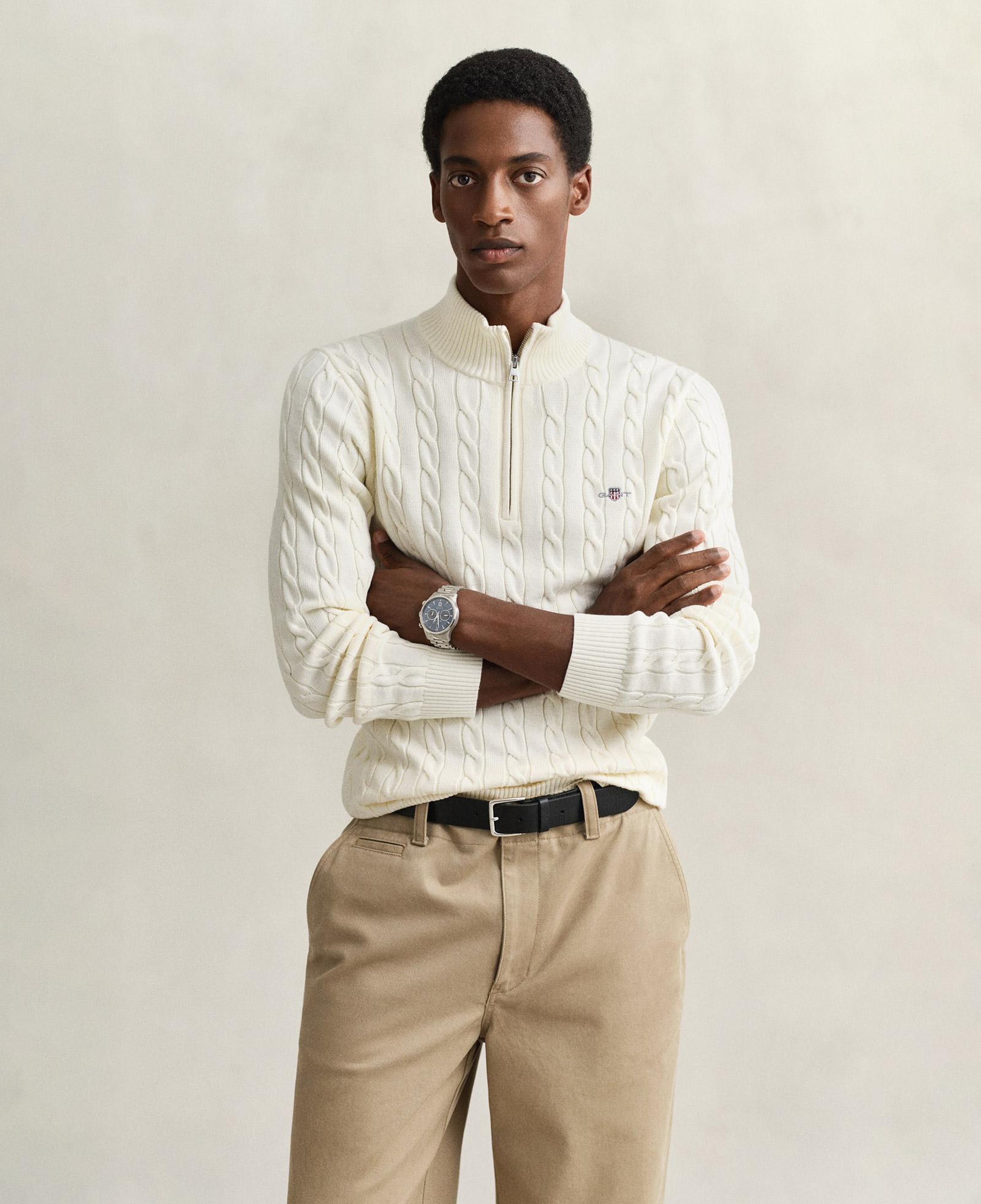 GANT Erkek Krem Regular Fit Örgü Kazak