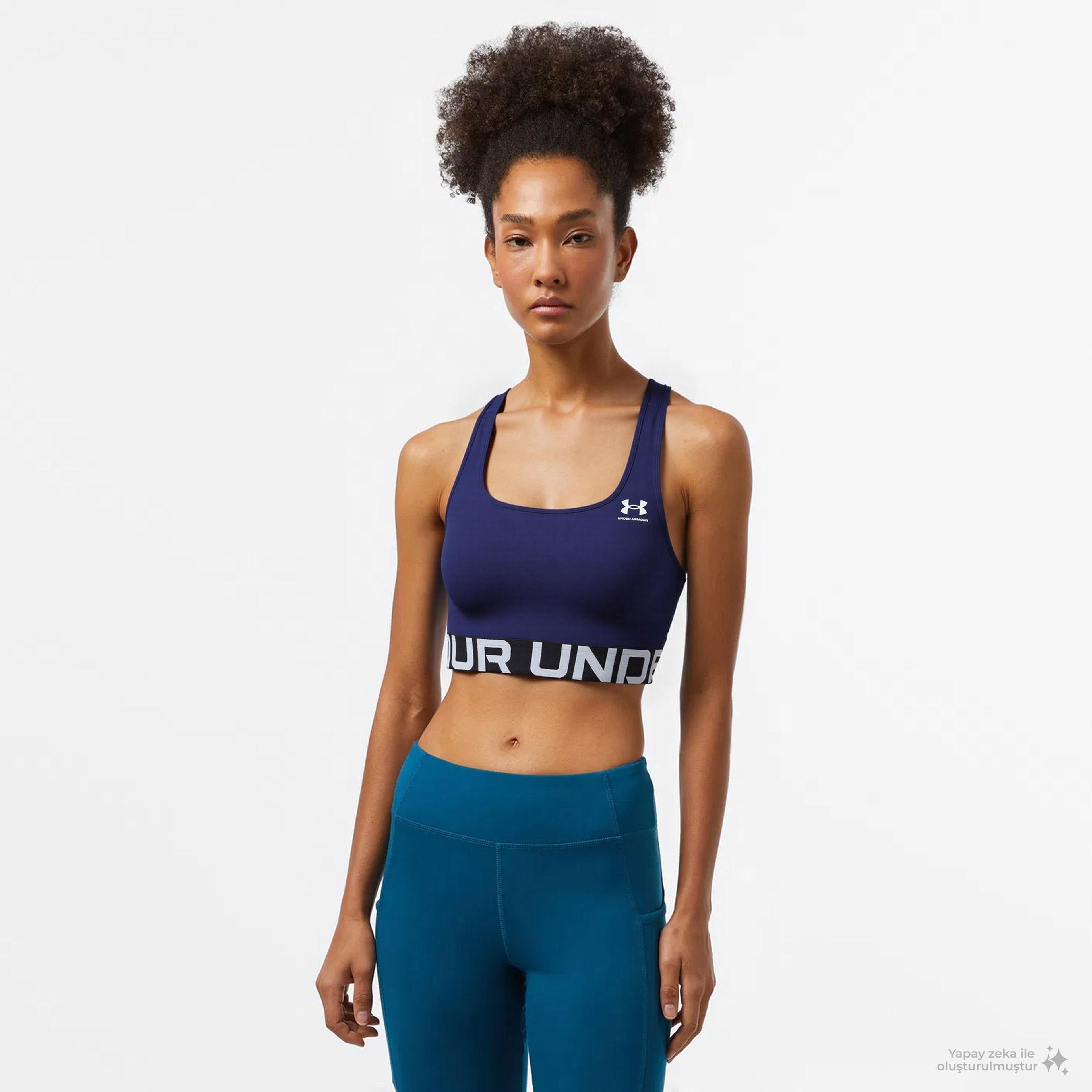 Under Armour Heat Gear Mid Kadın Lacivert Antrenman Bra