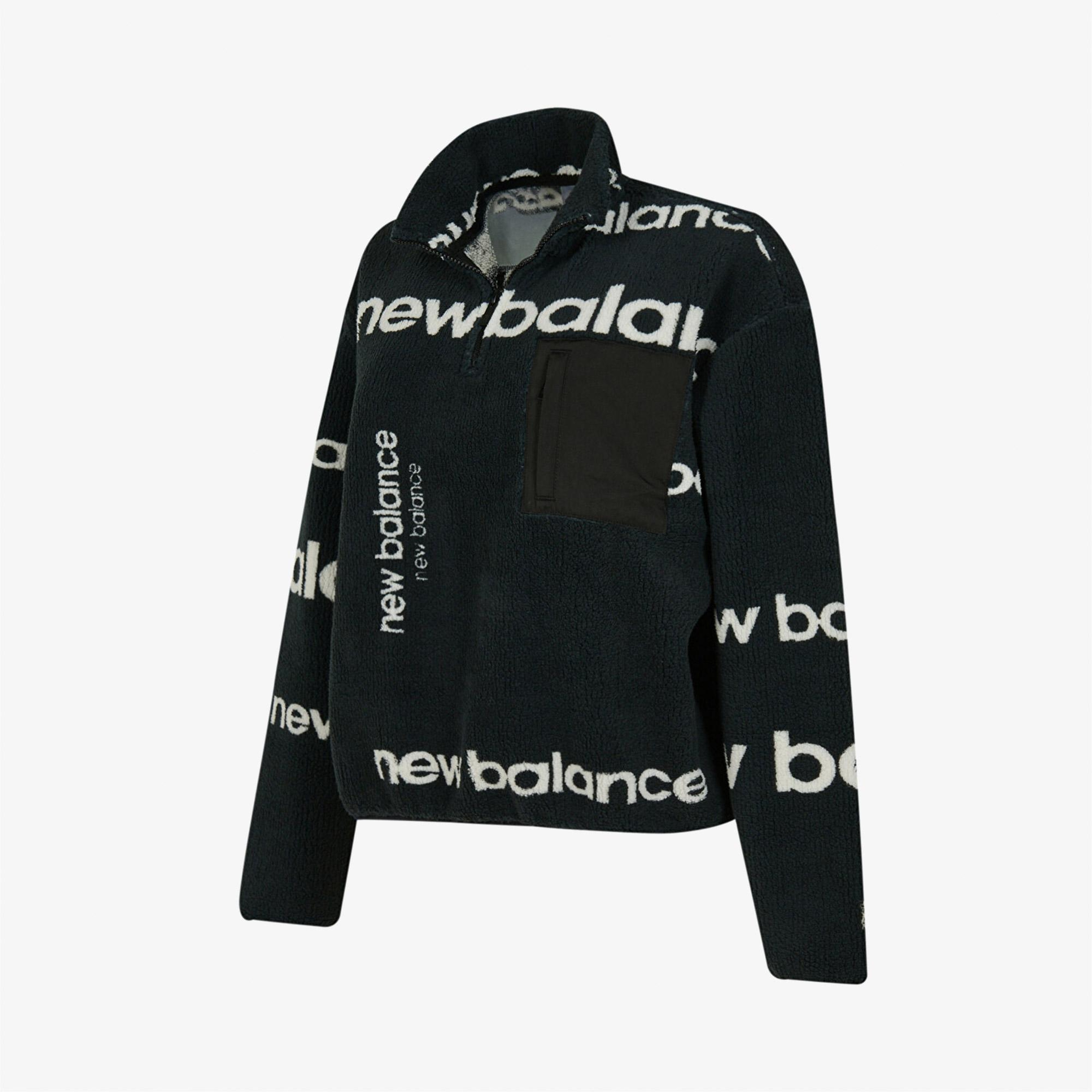 New Balance Nb Lifestyle Women Half Zip Kadın Siyah Sweatshirt