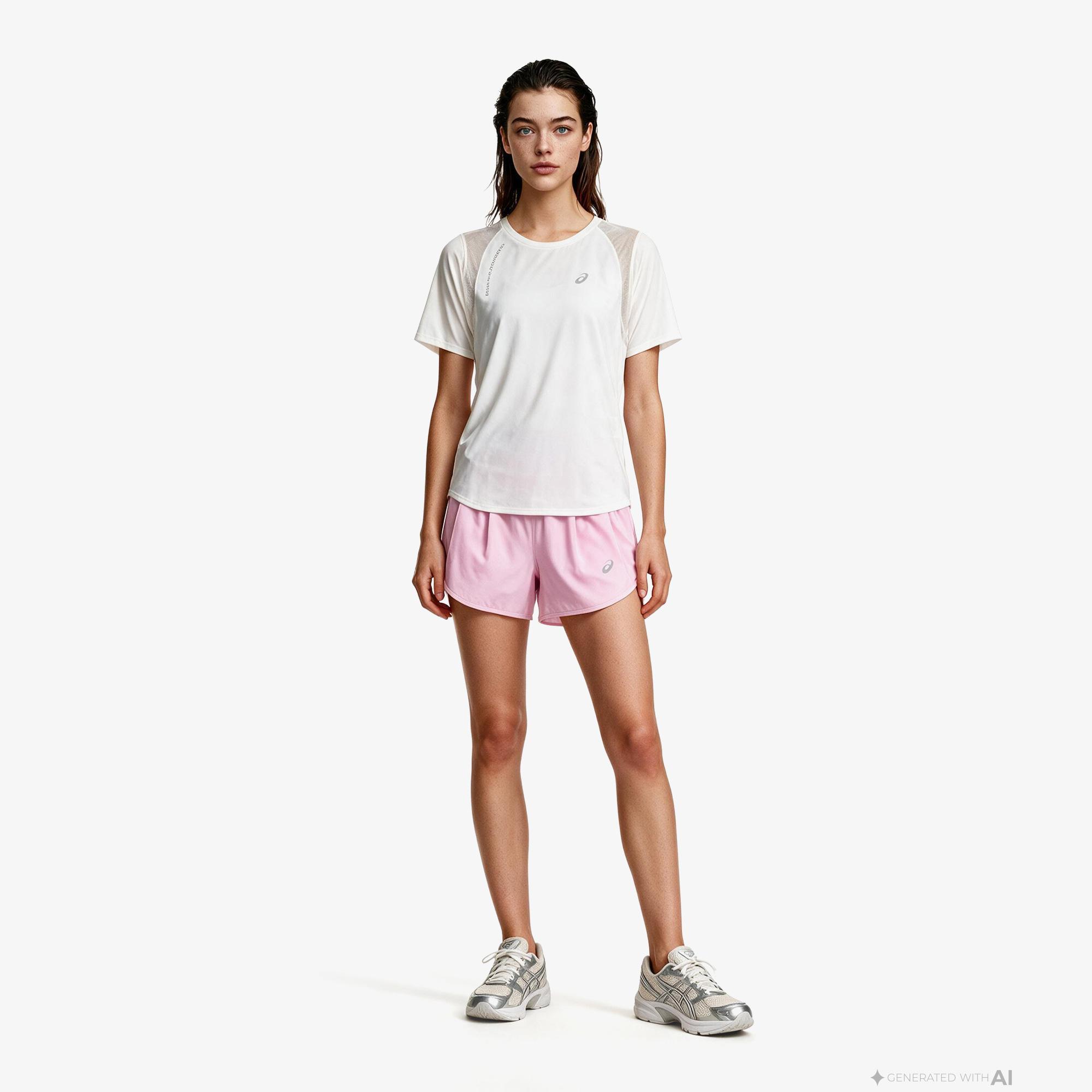 Asics Road Ss Top Kadın Krem T-Shirt