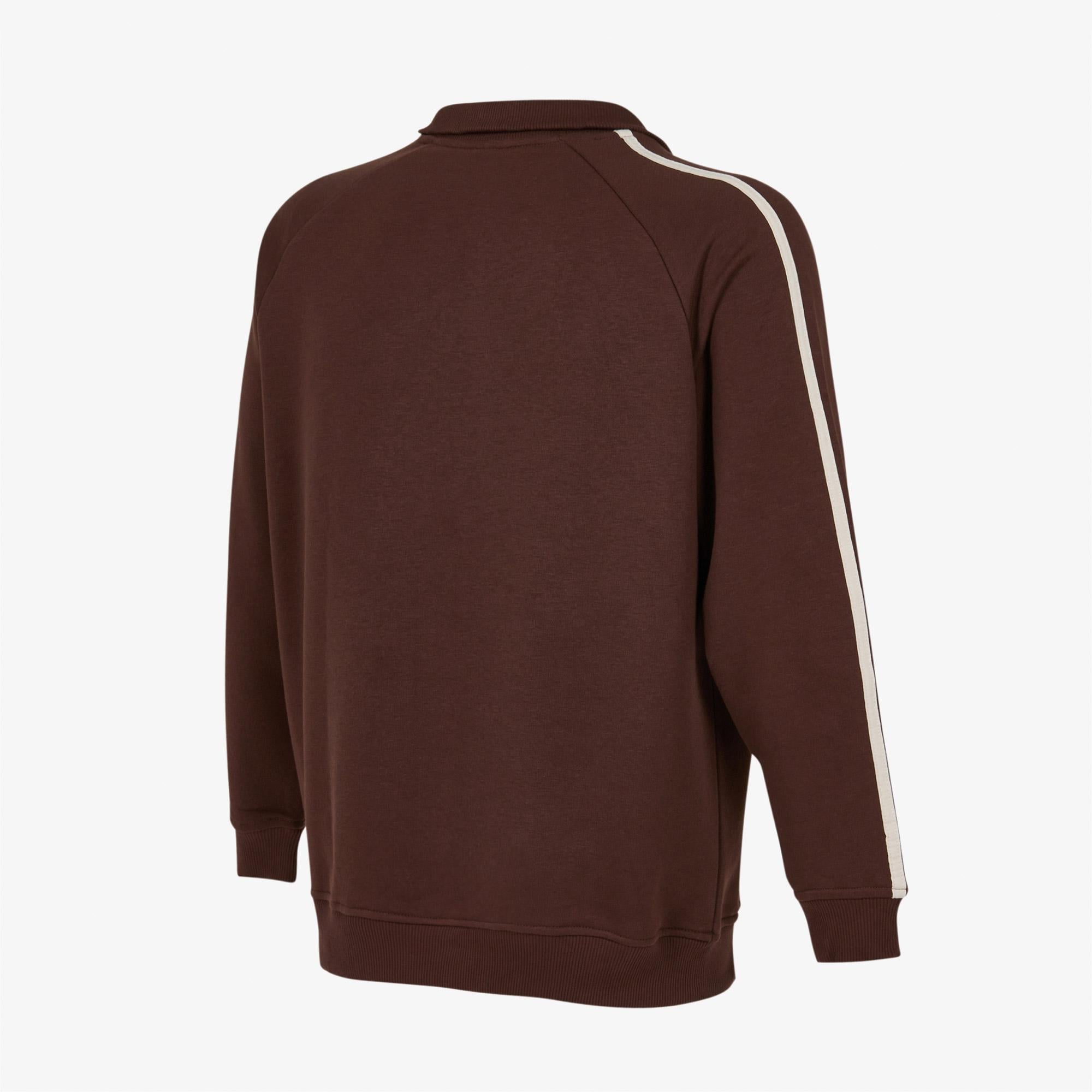 New Balance Lifestyle Half Zip Erkek Bej Sweatshirt
