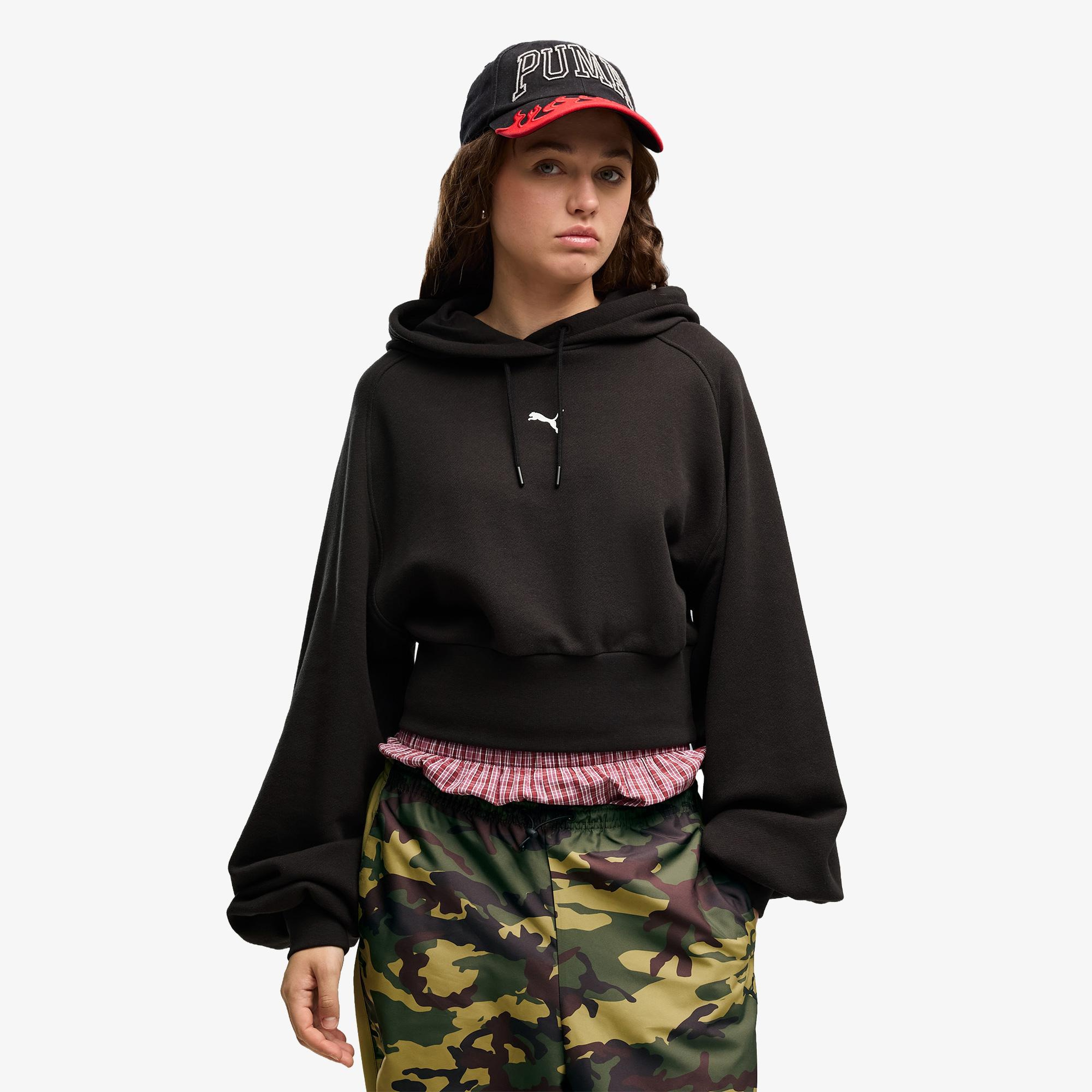 Puma Essential Cropped Kadın Siyah Sweatshirt