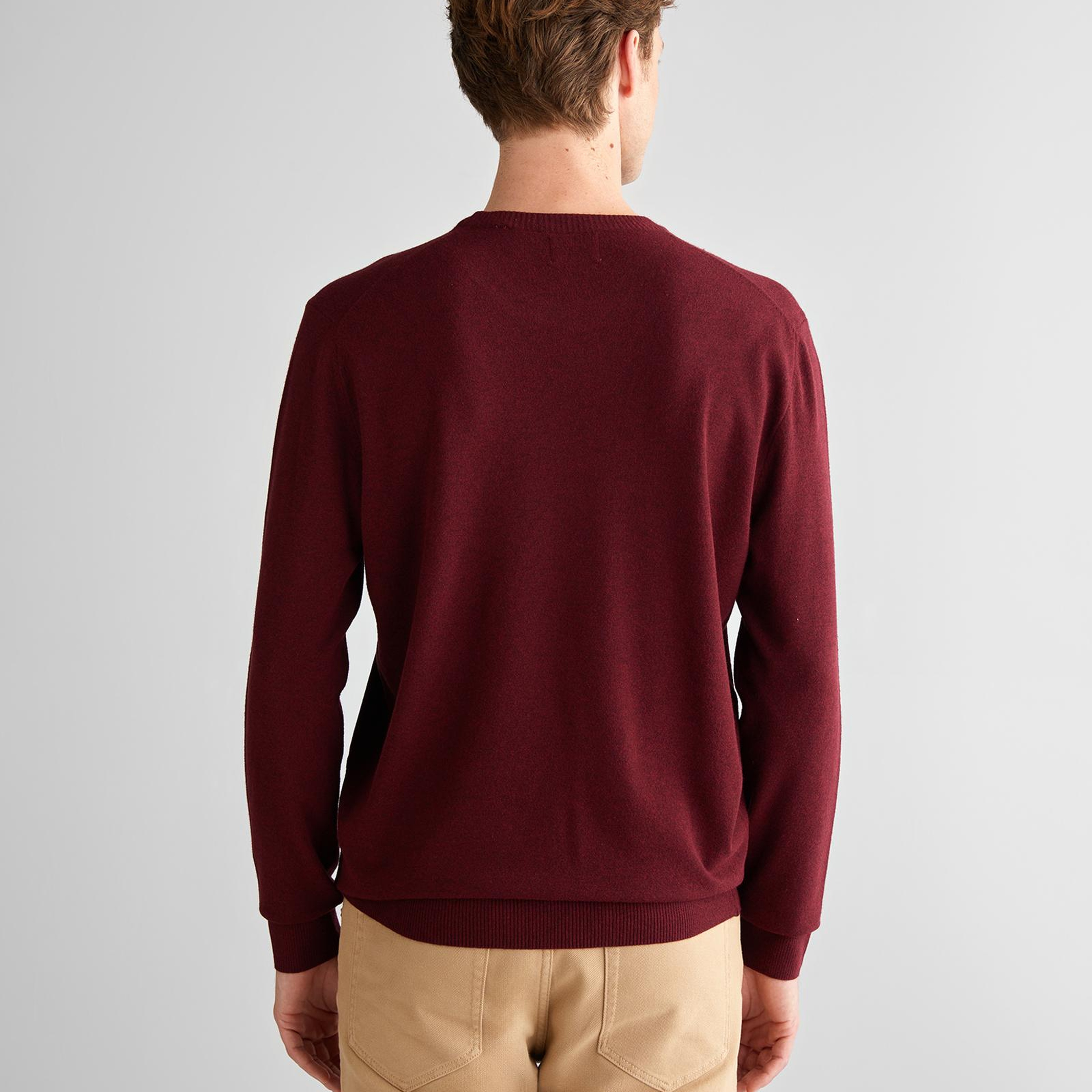GANT Erkek Bordo Standart Fit Bisiklet Yaka Triko