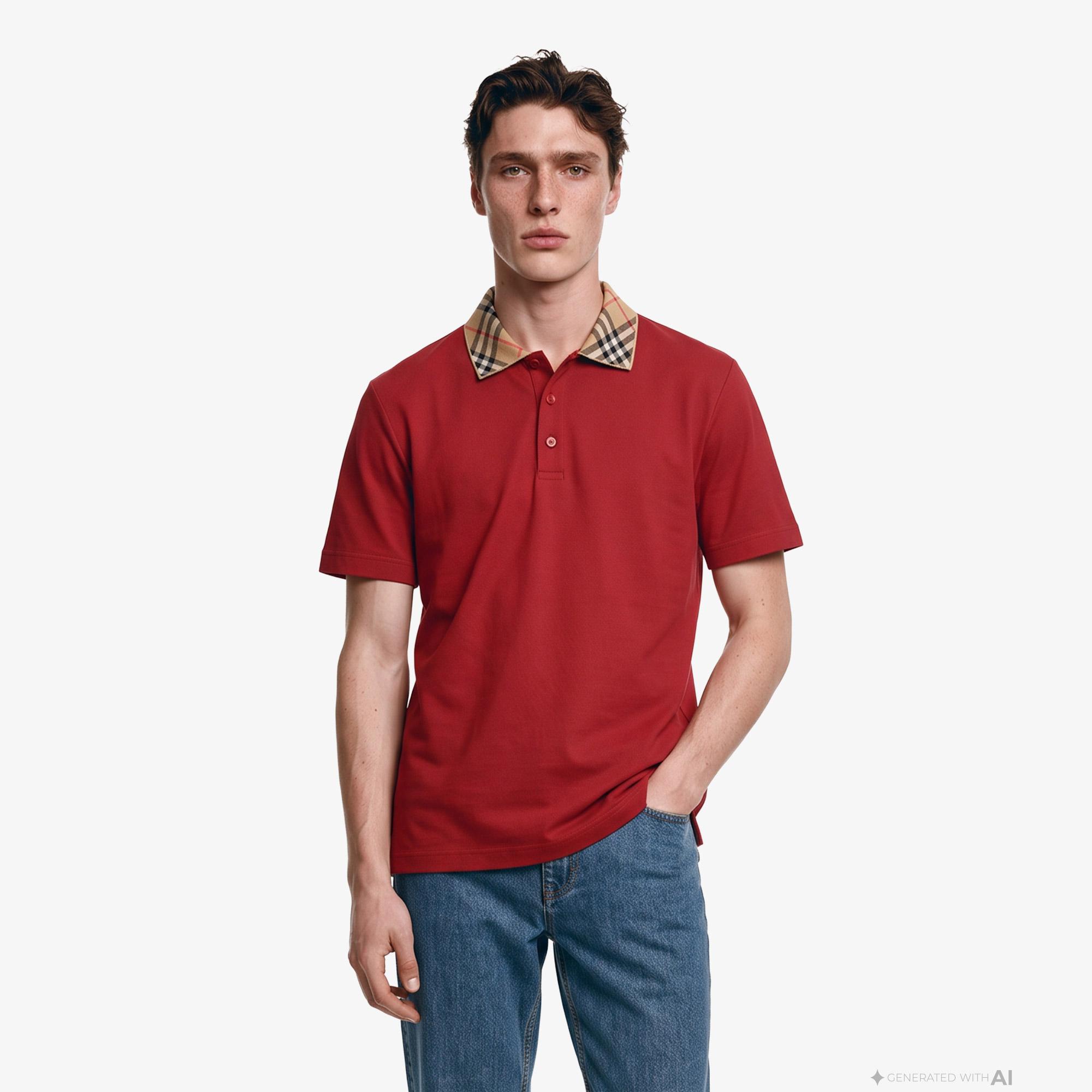 Burberry Evan Erkek Bordo Polo