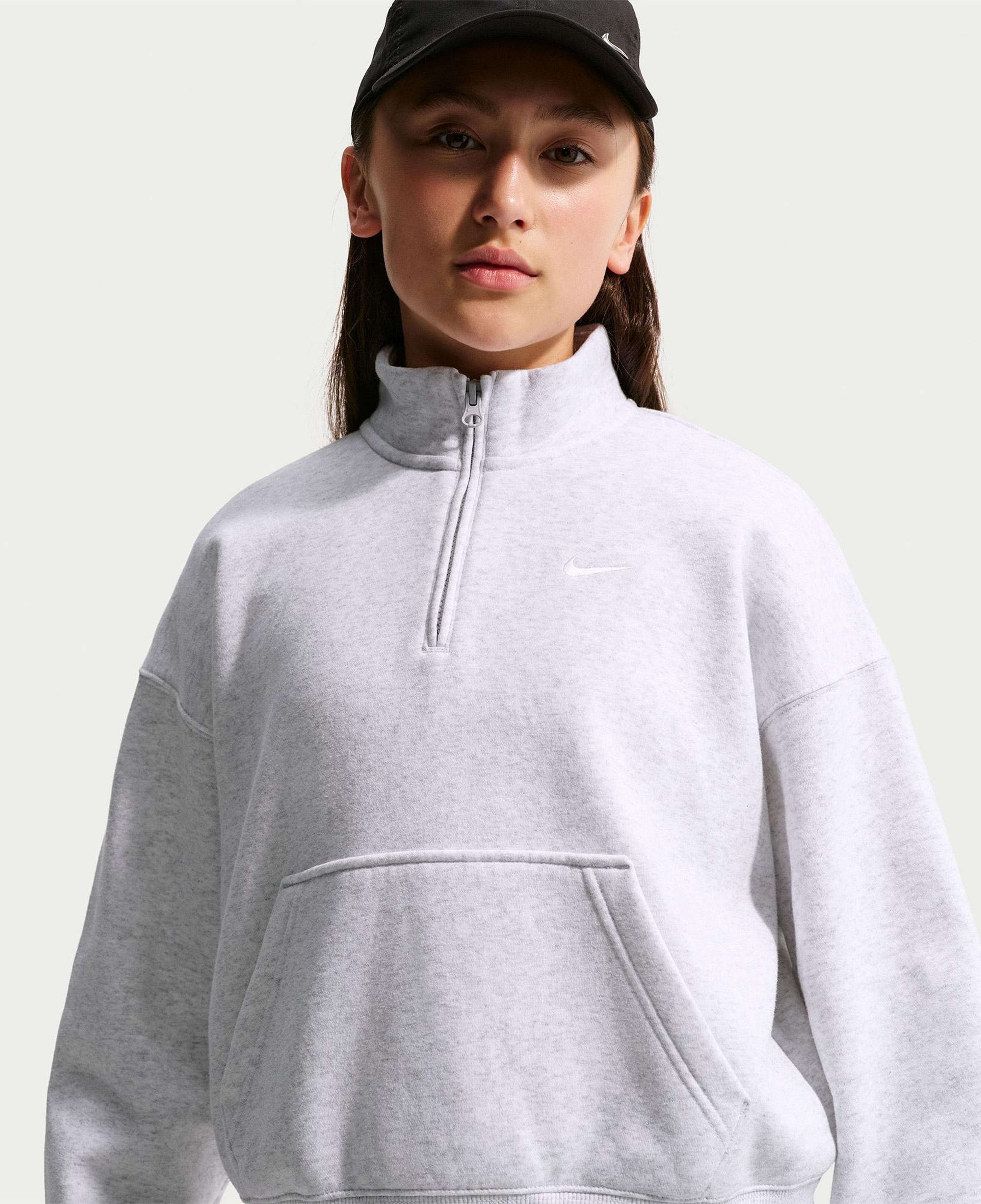Nike Sportswear Studio Fleece Genç Çocuk Gri Sweatshirt