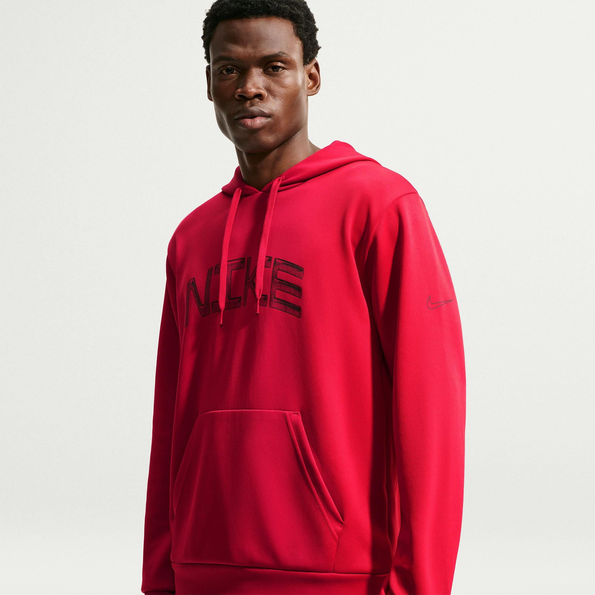 Nike Dri-Fit UV Flex Fleece Erkek Kırmızı Hoodie