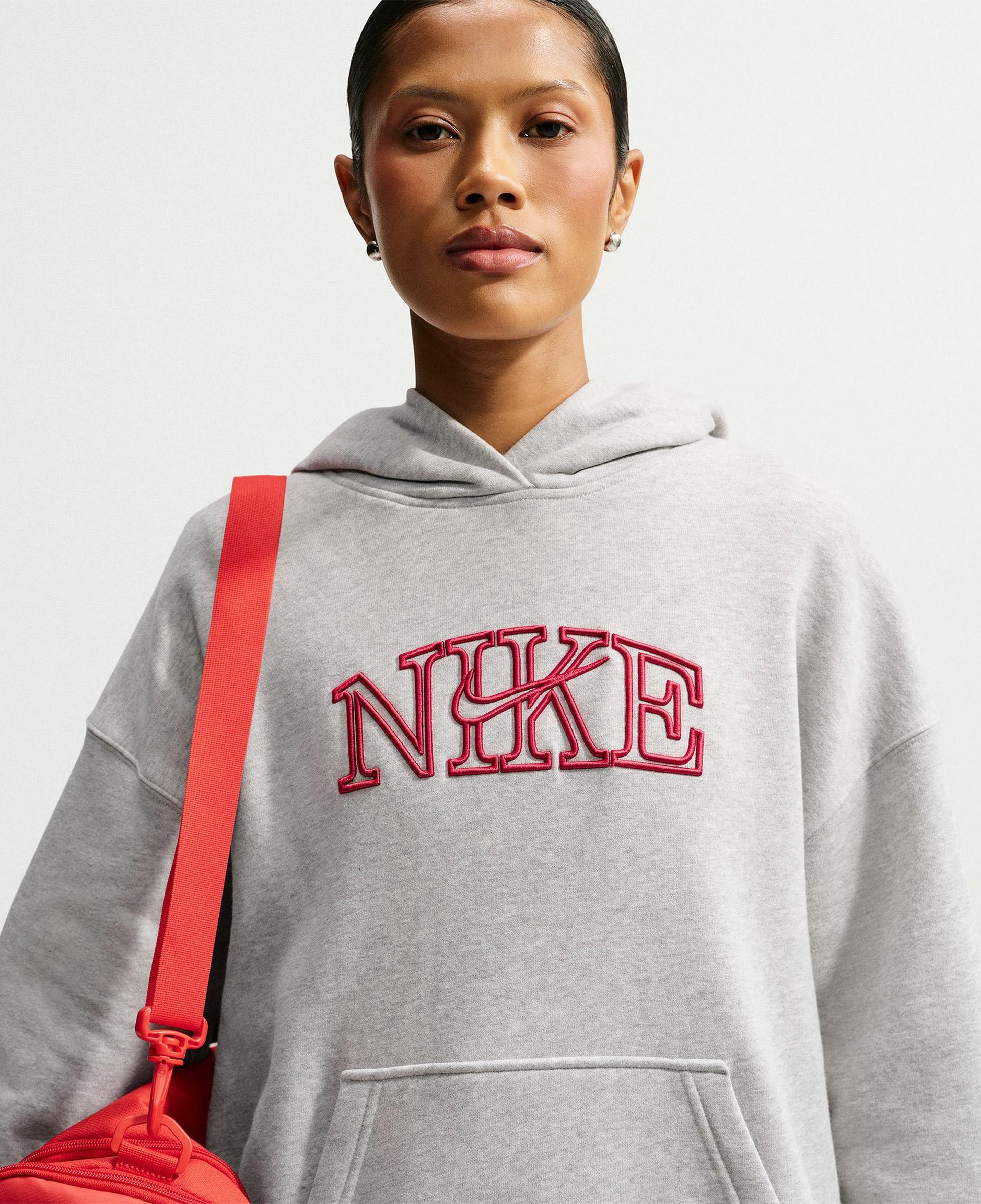 Nike Studio Fleece Kadın Gri Hoodie