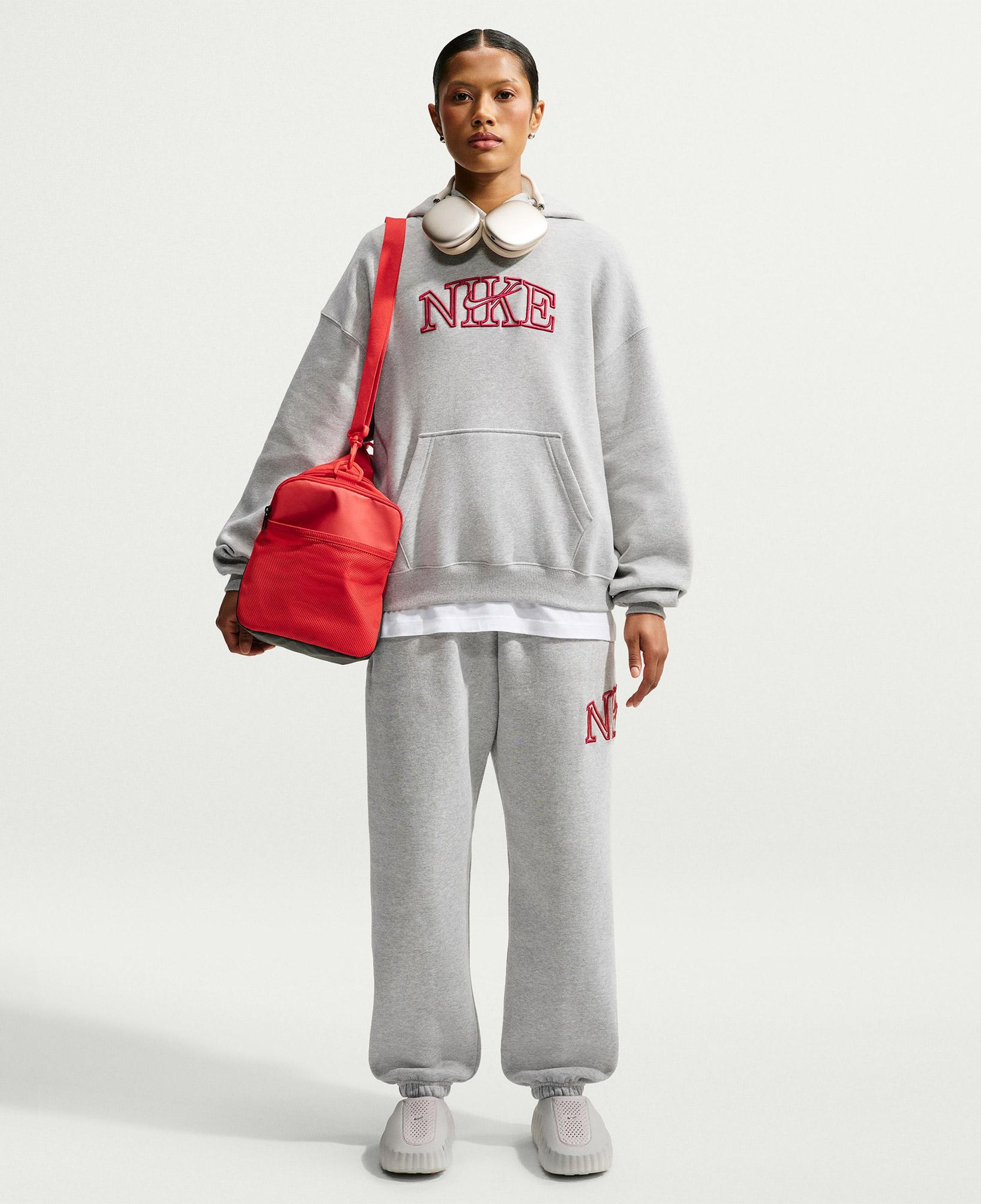 Nike Studio Fleece Kadın Gri Hoodie