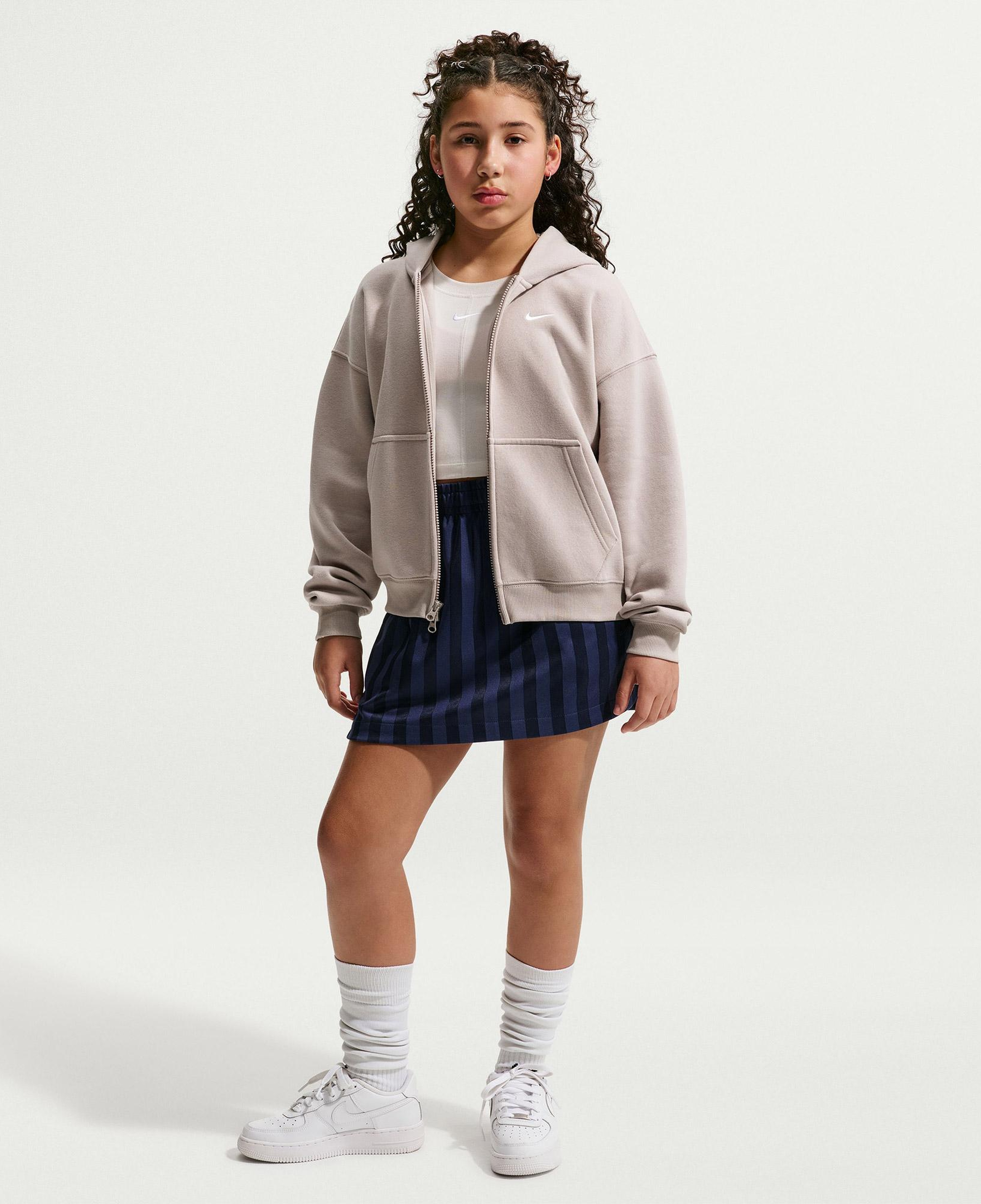 Nike Sportswear Studio Fleece Genç Çocuk Bej Eşofman Üstü