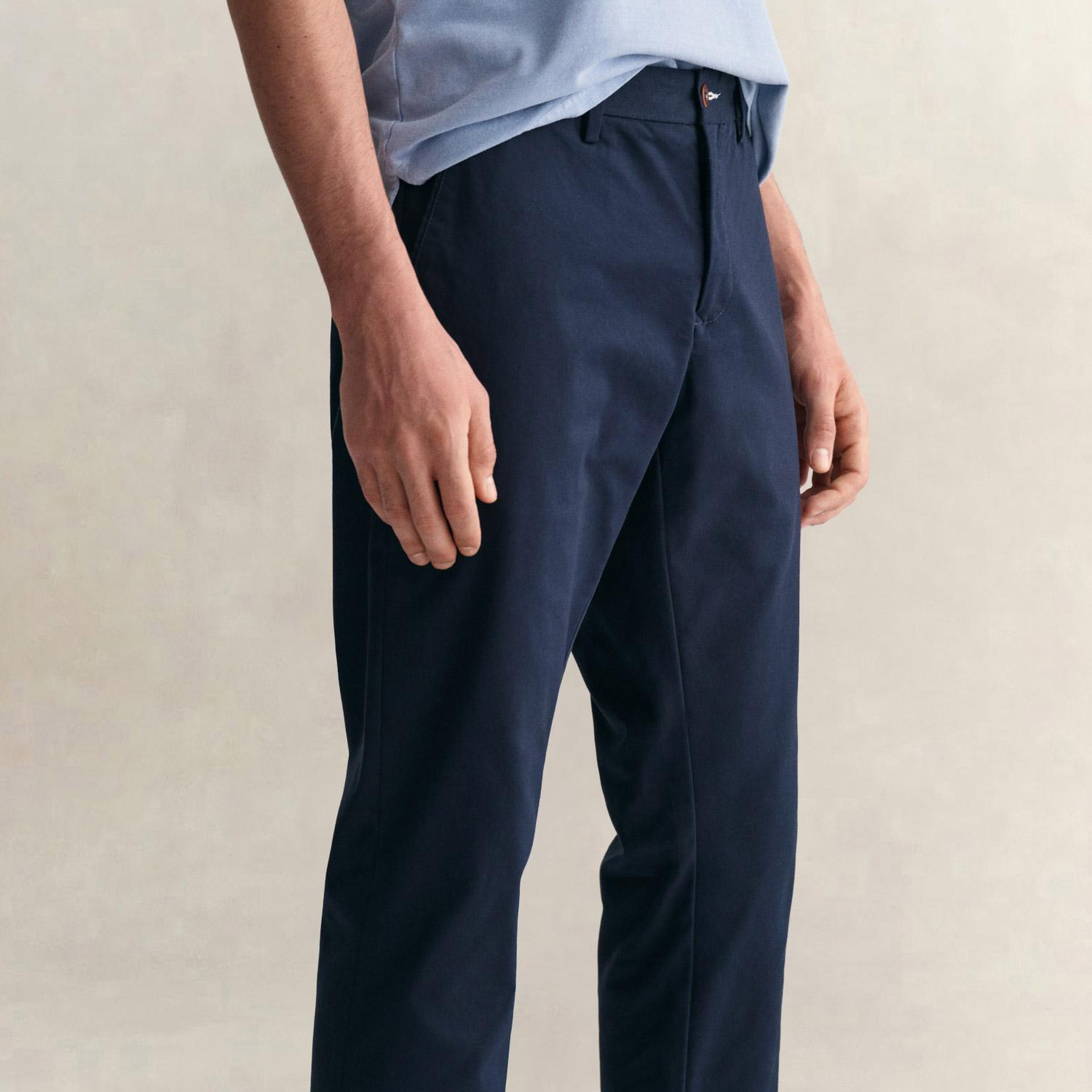 GANT Erkek Lacivert Slim Fit Chino Pantolon