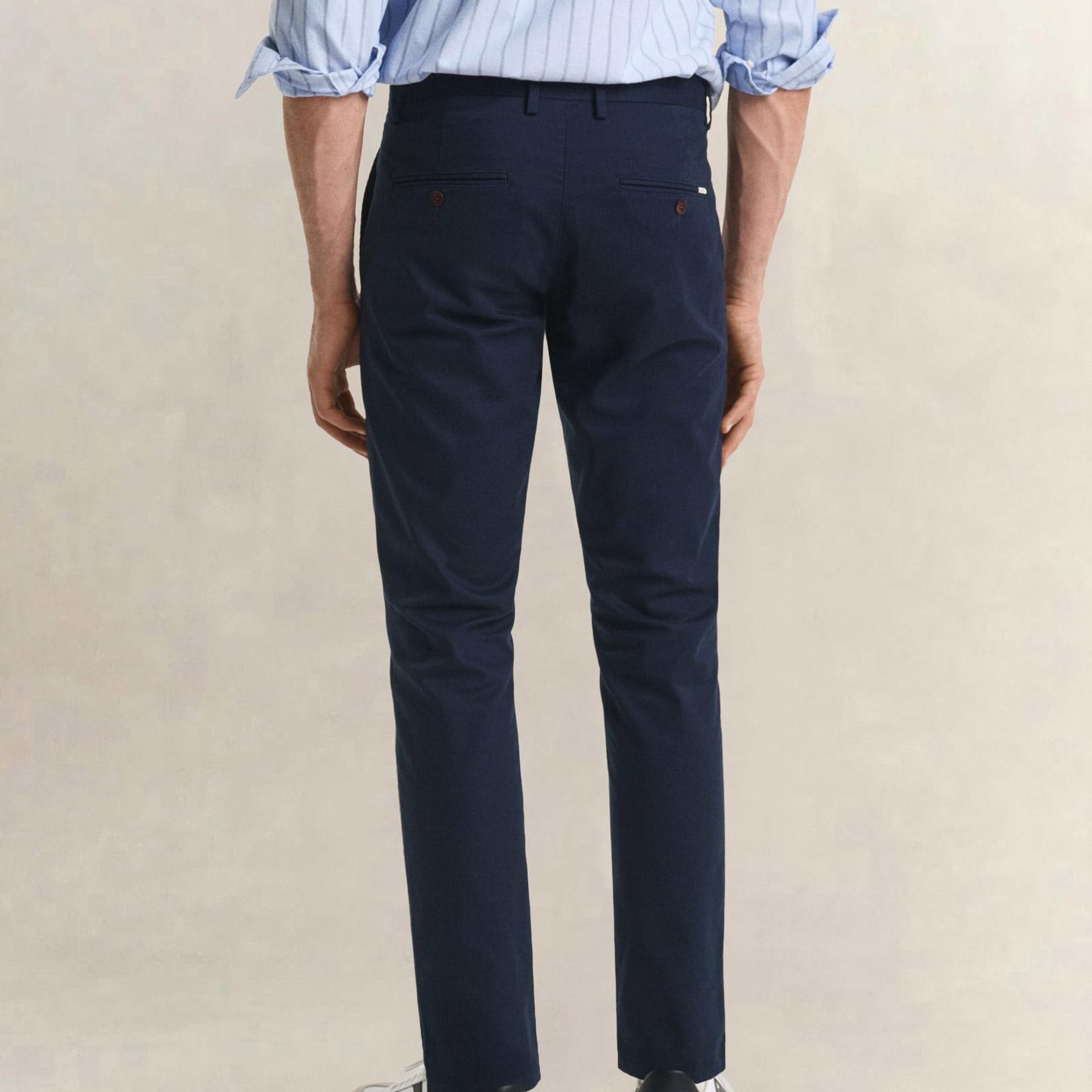 GANT Erkek Lacivert Slim Fit Chino Pantolon