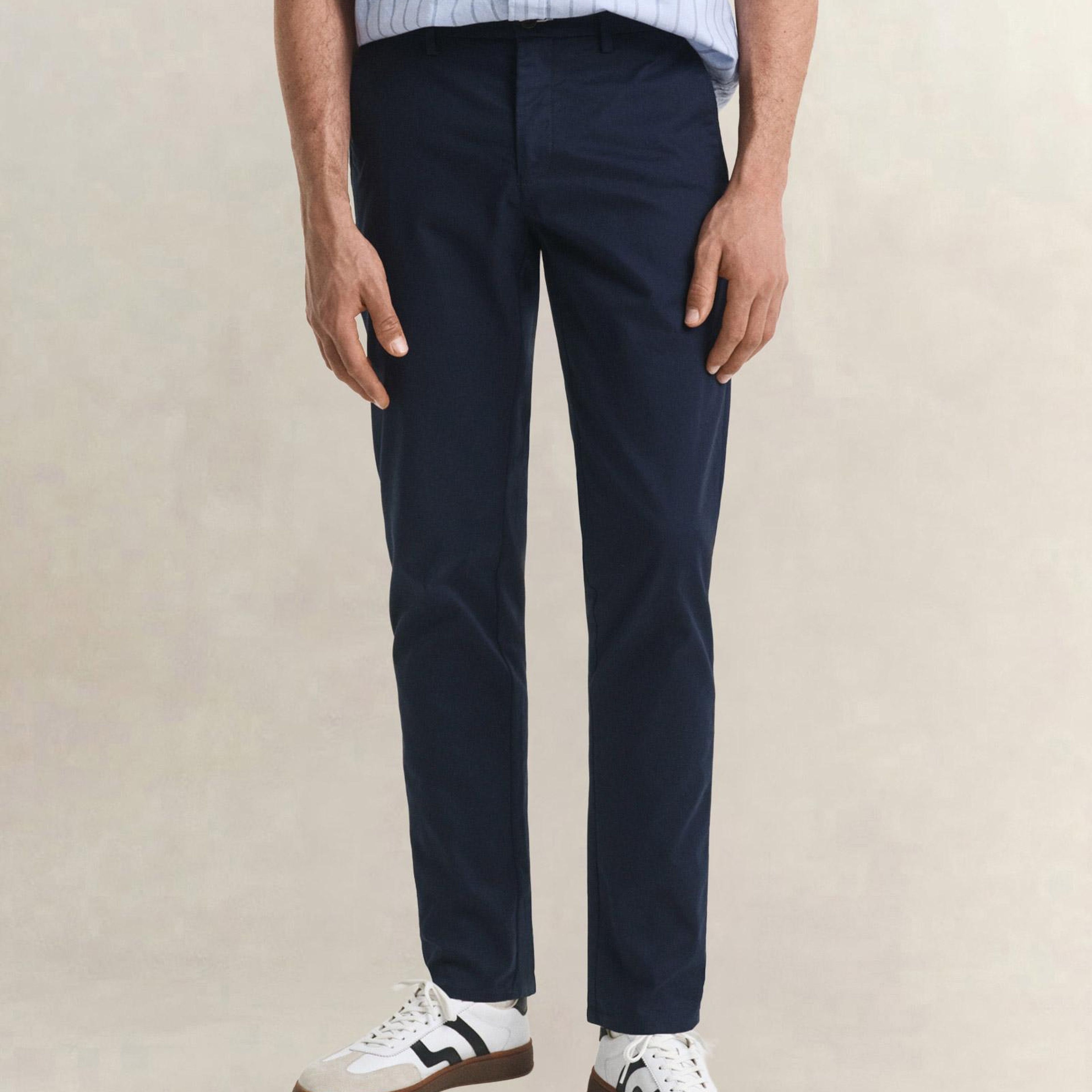 GANT Erkek Lacivert Slim Fit Chino Pantolon