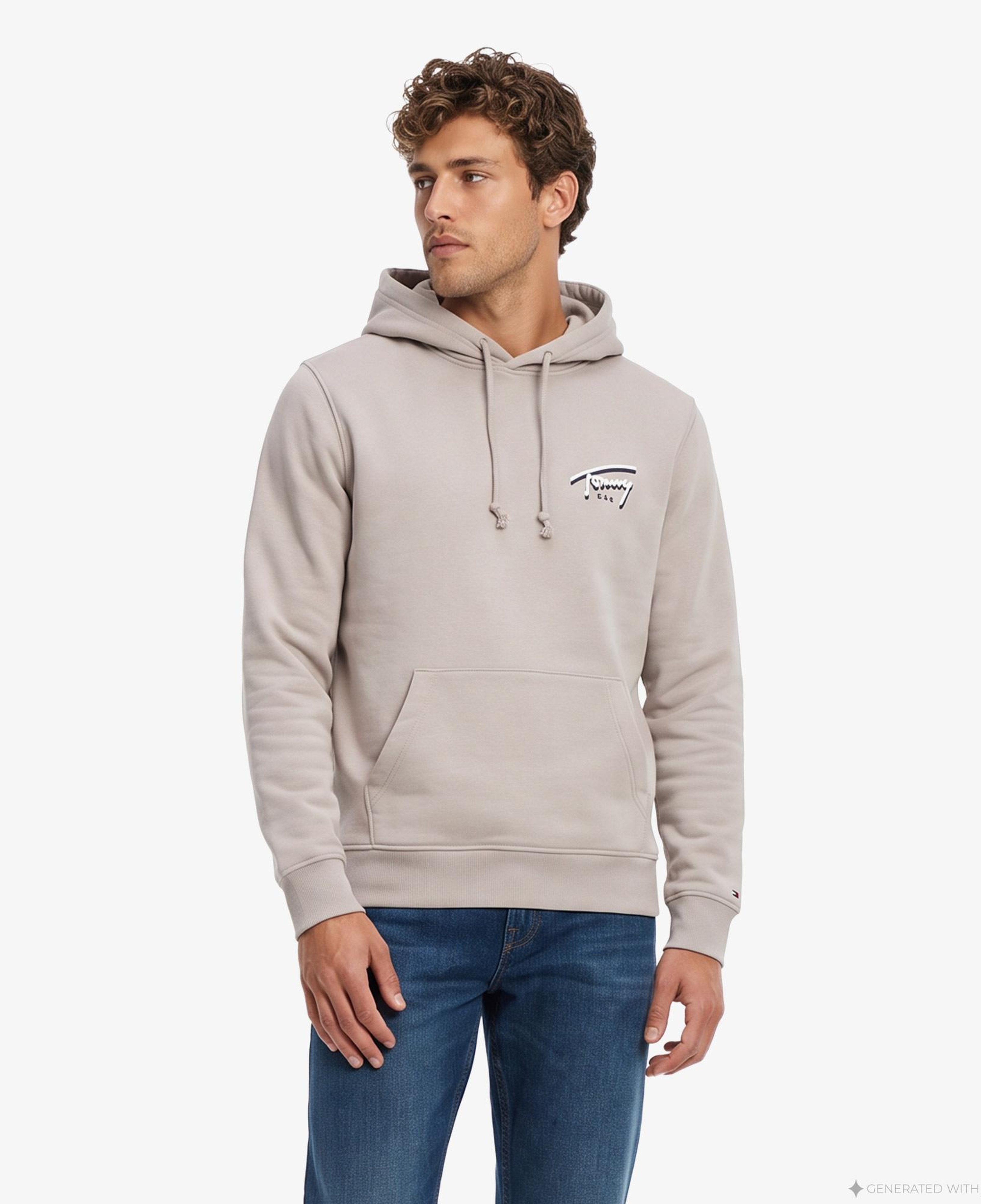 Tommy Hilfiger Reg Nyc Signature Erkek Sarı Sweatshirt