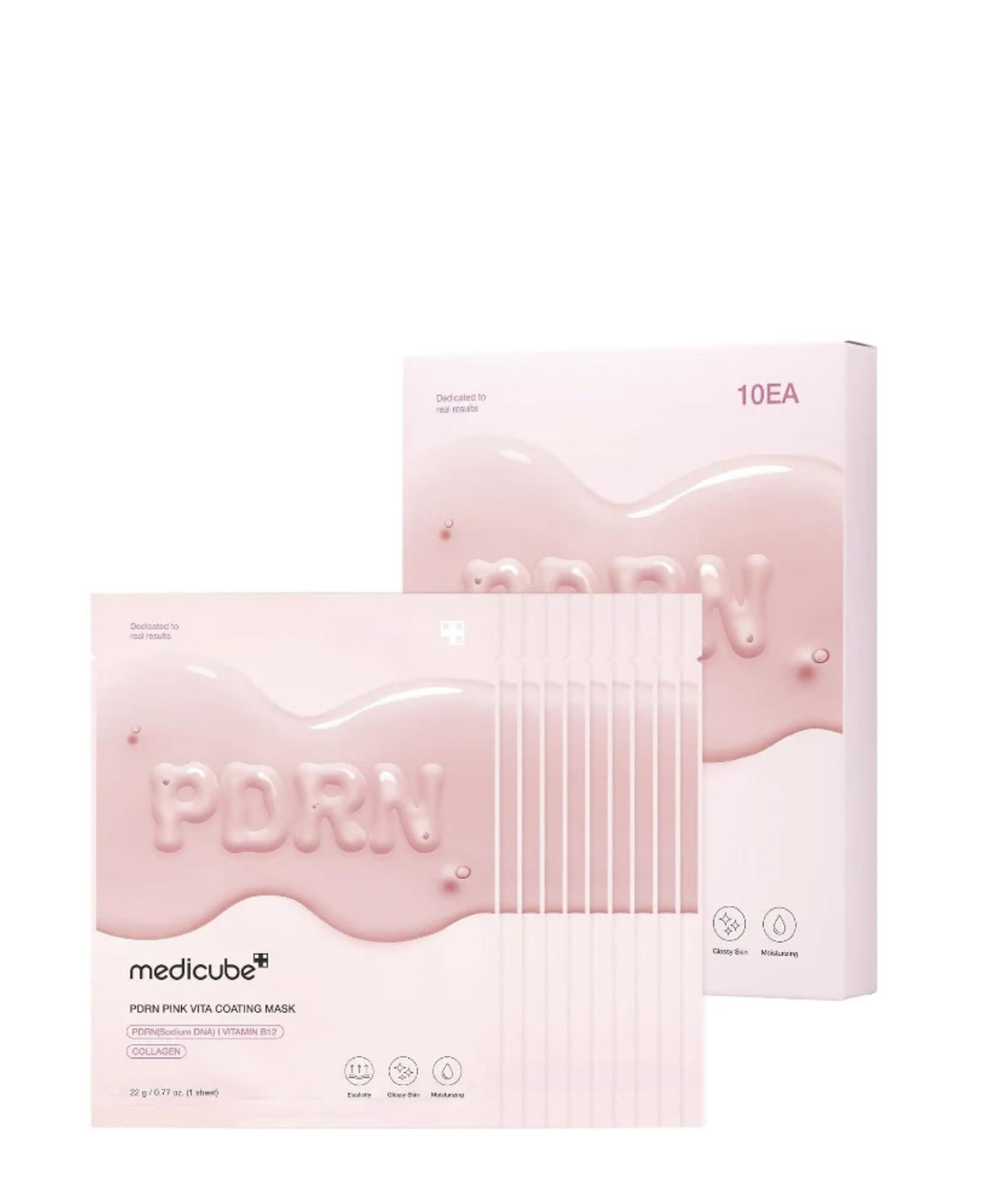 Medicube PDRN Pink Vita Coating Nemlendirici Canlandırıcı 10'lu Kağıt Yüz Maskesi