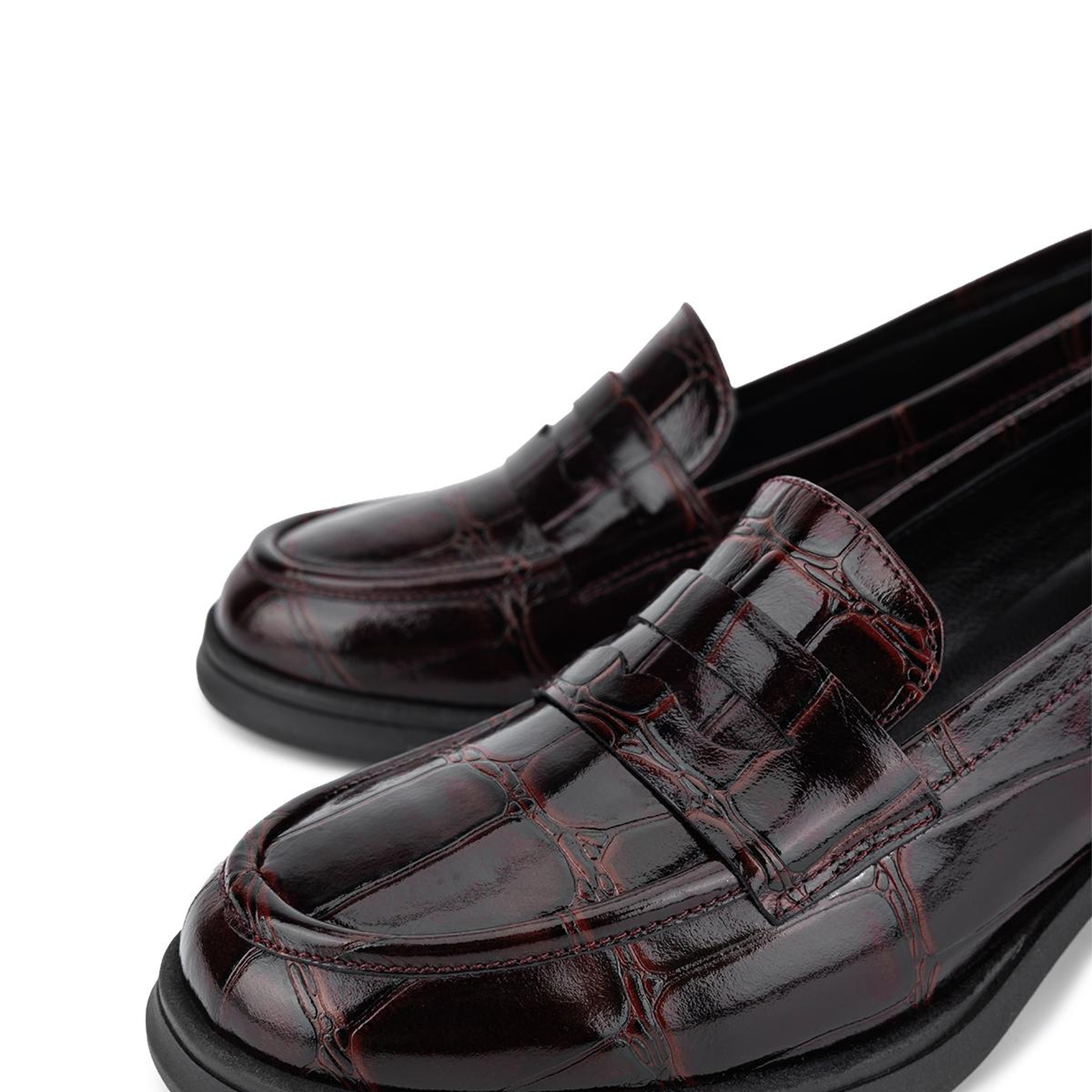 Tamer Tanca Kadın Hakiki Deri Bordo Loafer Ayakkabı
