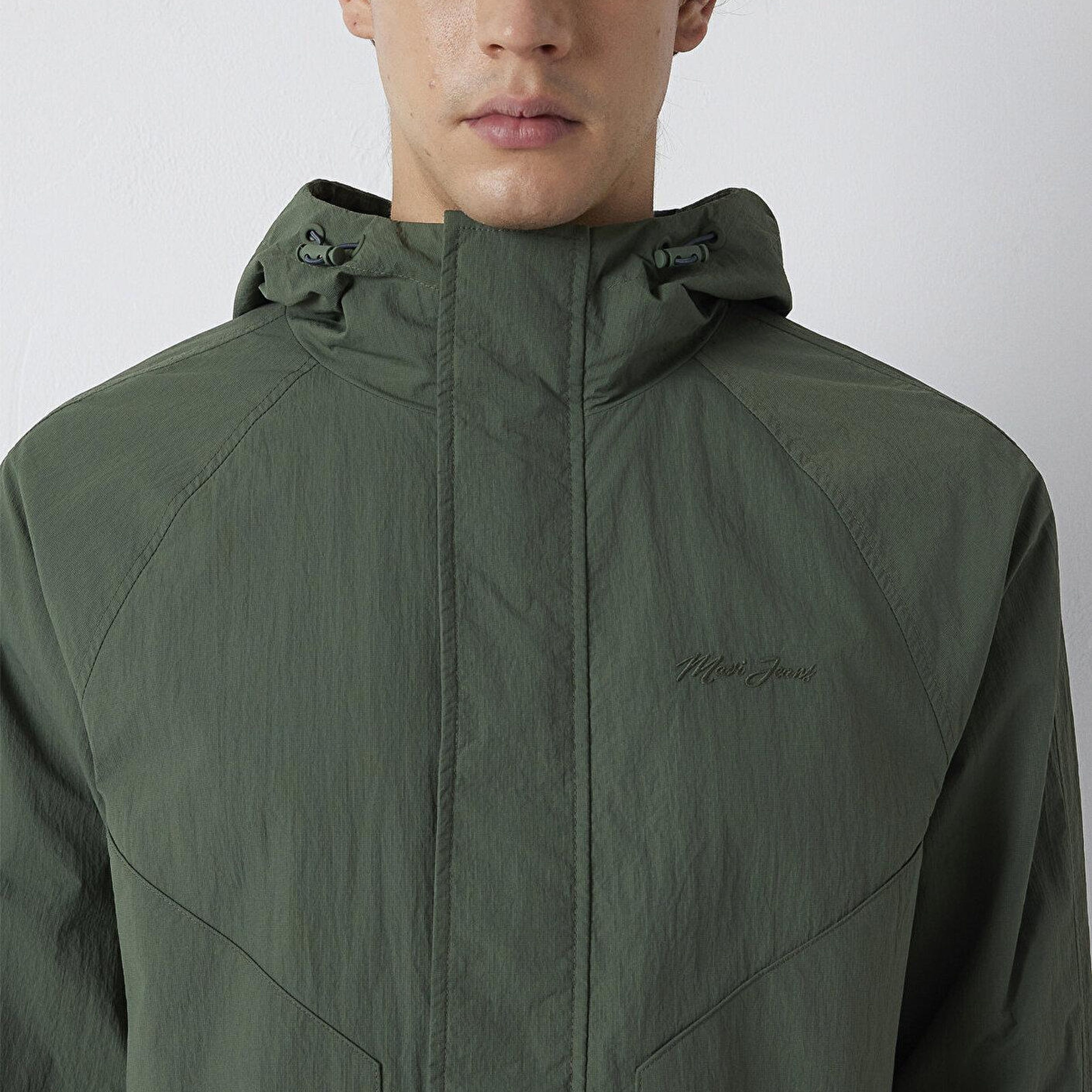 Mavi Kapüşonlu Yeşil Ceket Loose Fit / Bol Rahat Kesim 0110842-71551