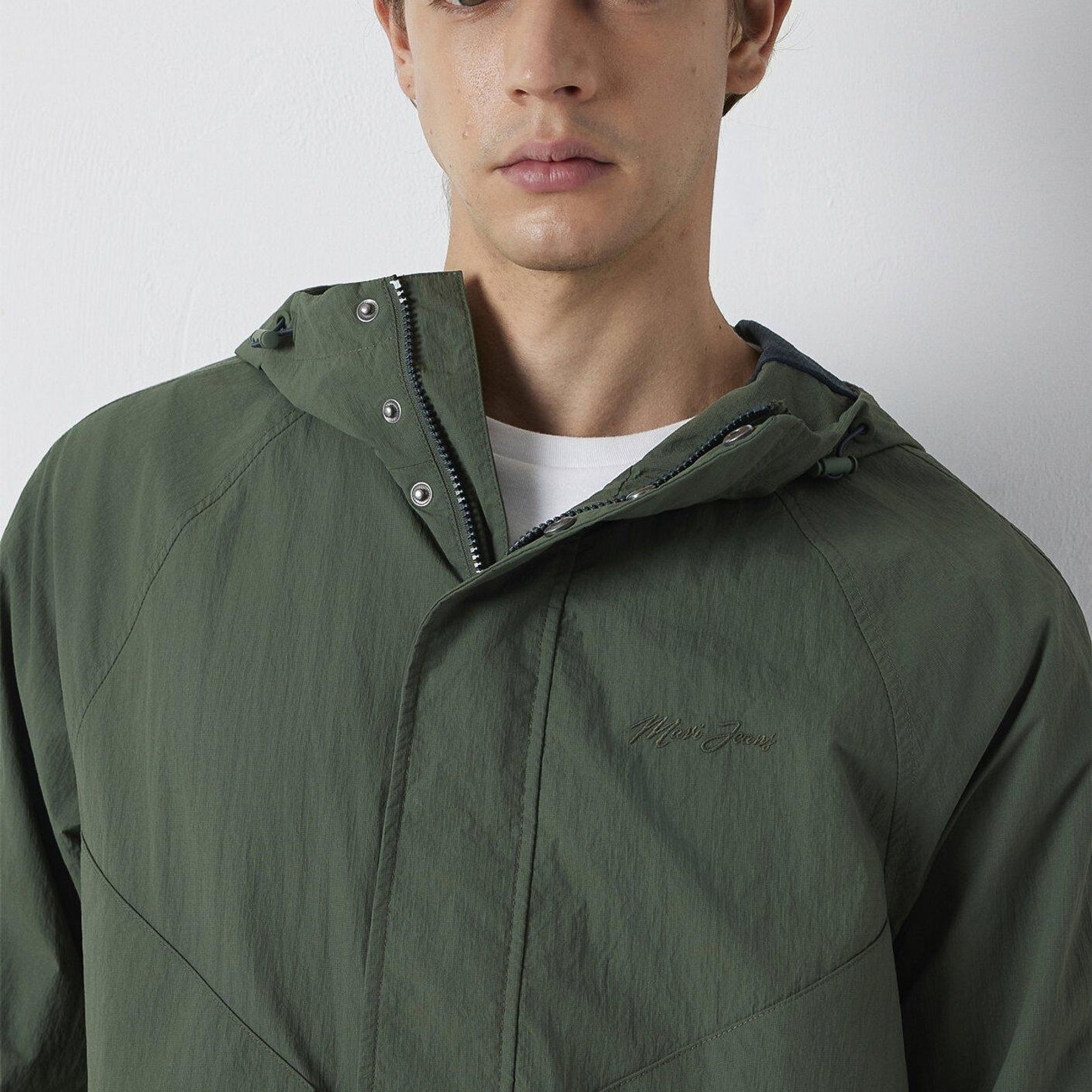 Mavi Kapüşonlu Yeşil Ceket Loose Fit / Bol Rahat Kesim 0110842-71551