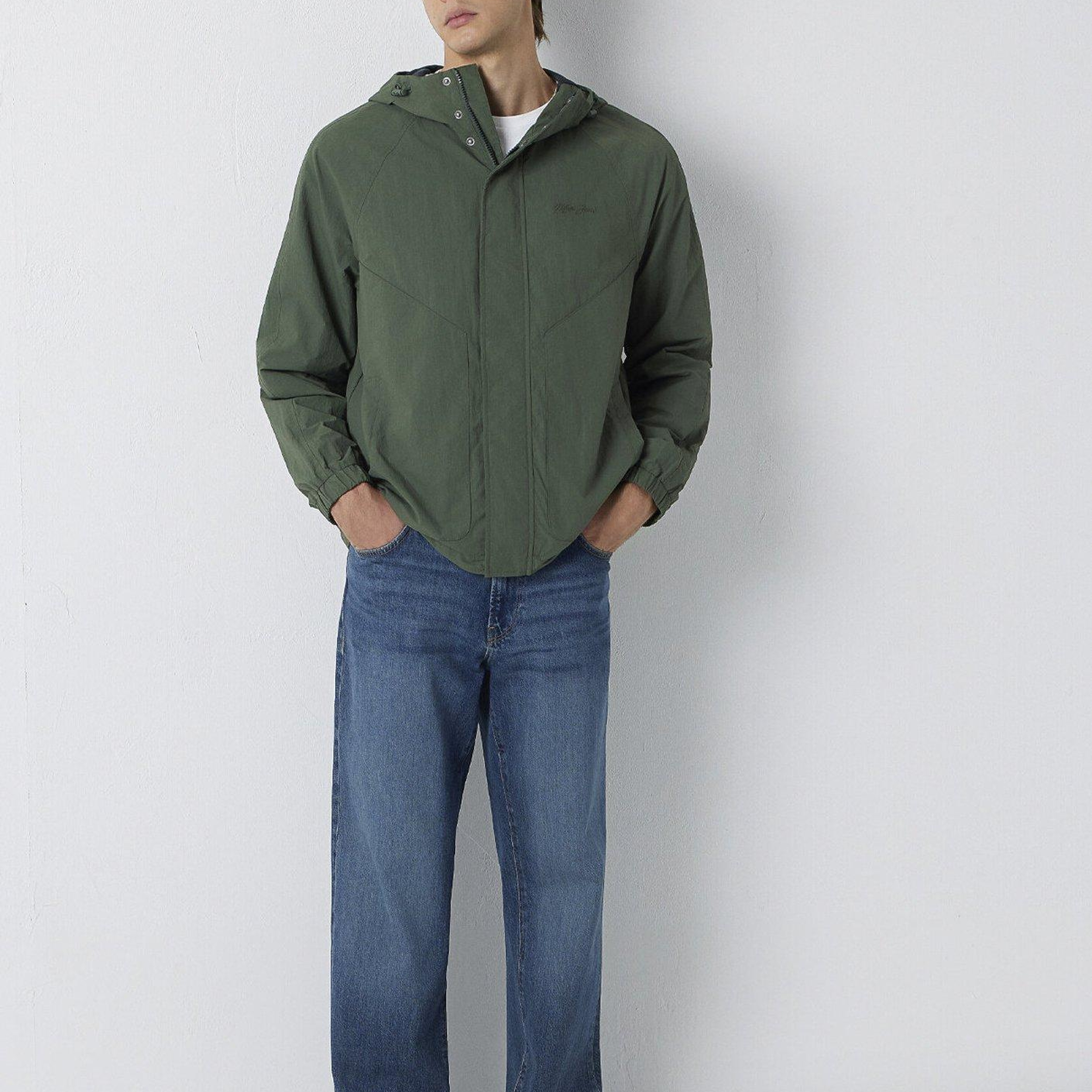 Mavi Kapüşonlu Yeşil Ceket Loose Fit / Bol Rahat Kesim 0110842-71551