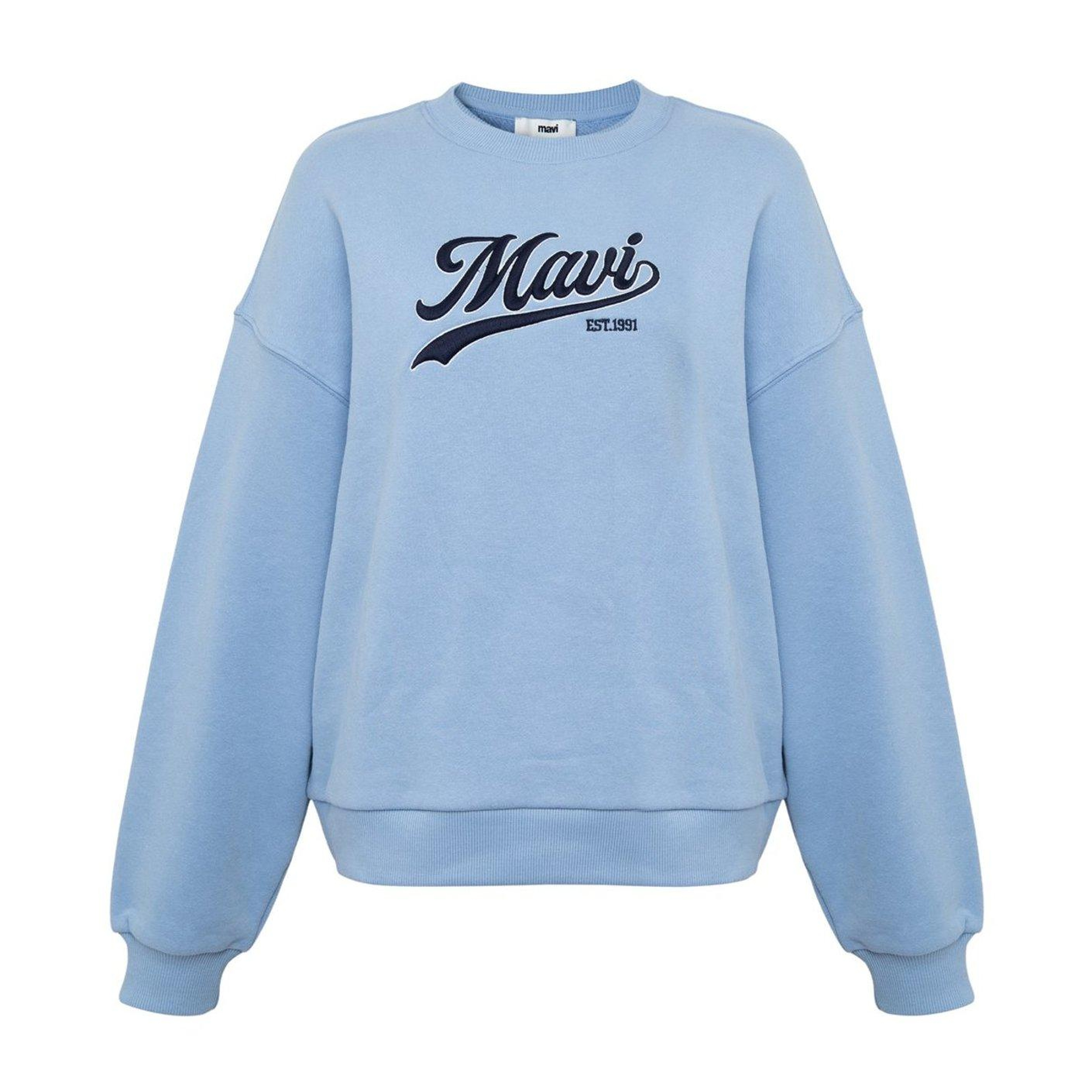Mavi Mavi Logo Baskılı Mavi Sweatshirt 1S10419-70831
